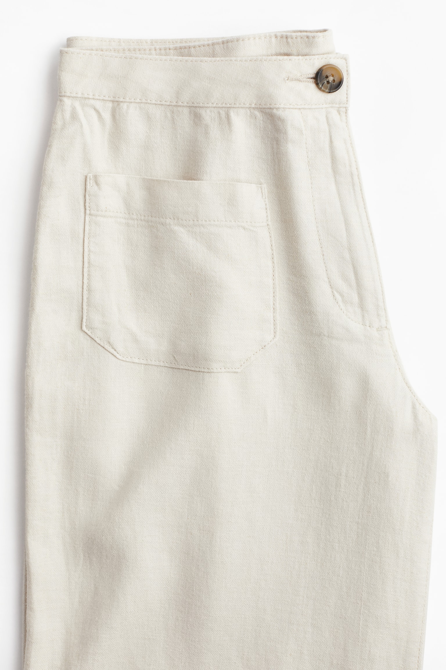 Linen-blend trousers - Light beige/Black - 4