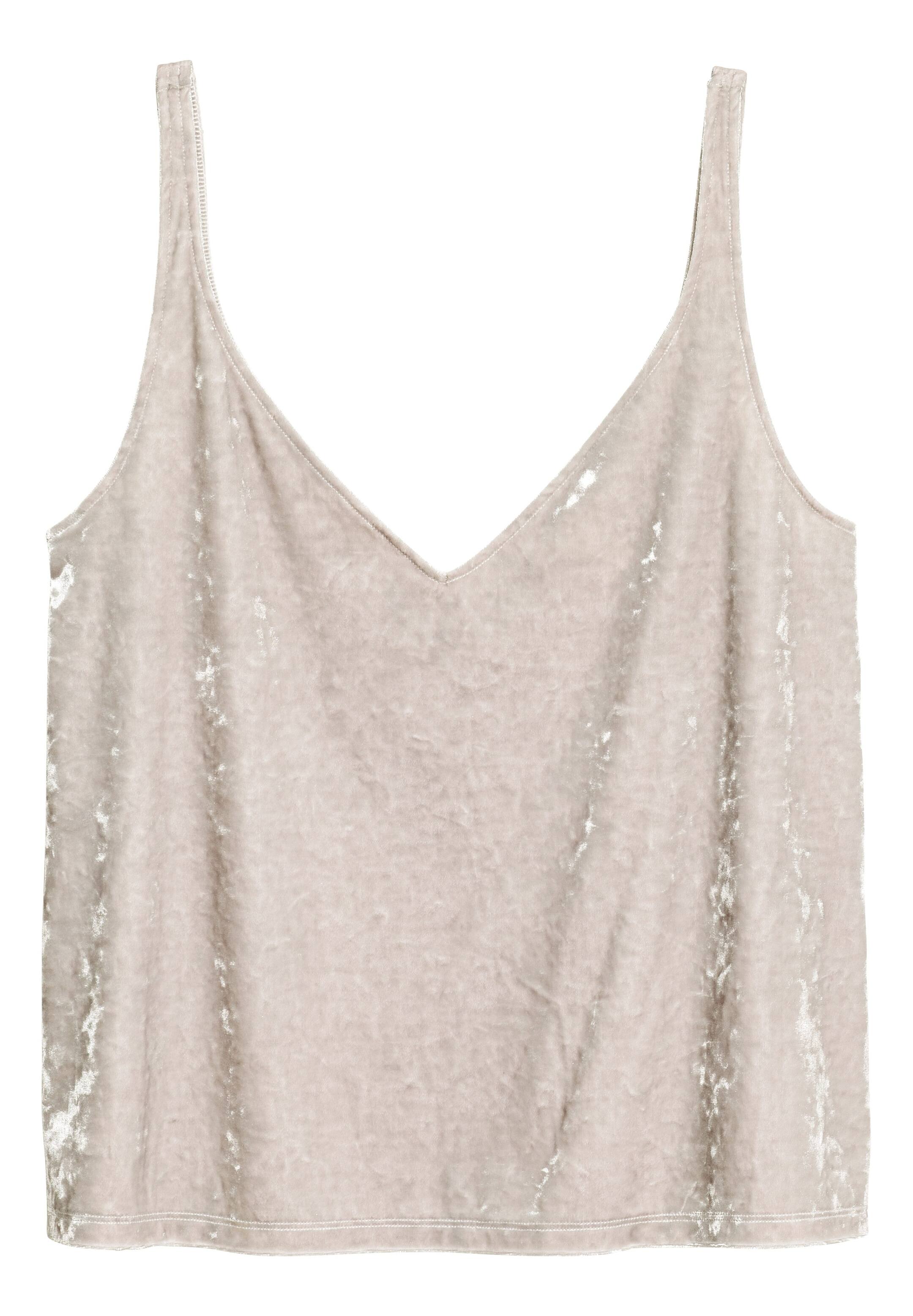 View larger image: Crushed velvet strappy top - Light mole - Ladies | H&M CA 1