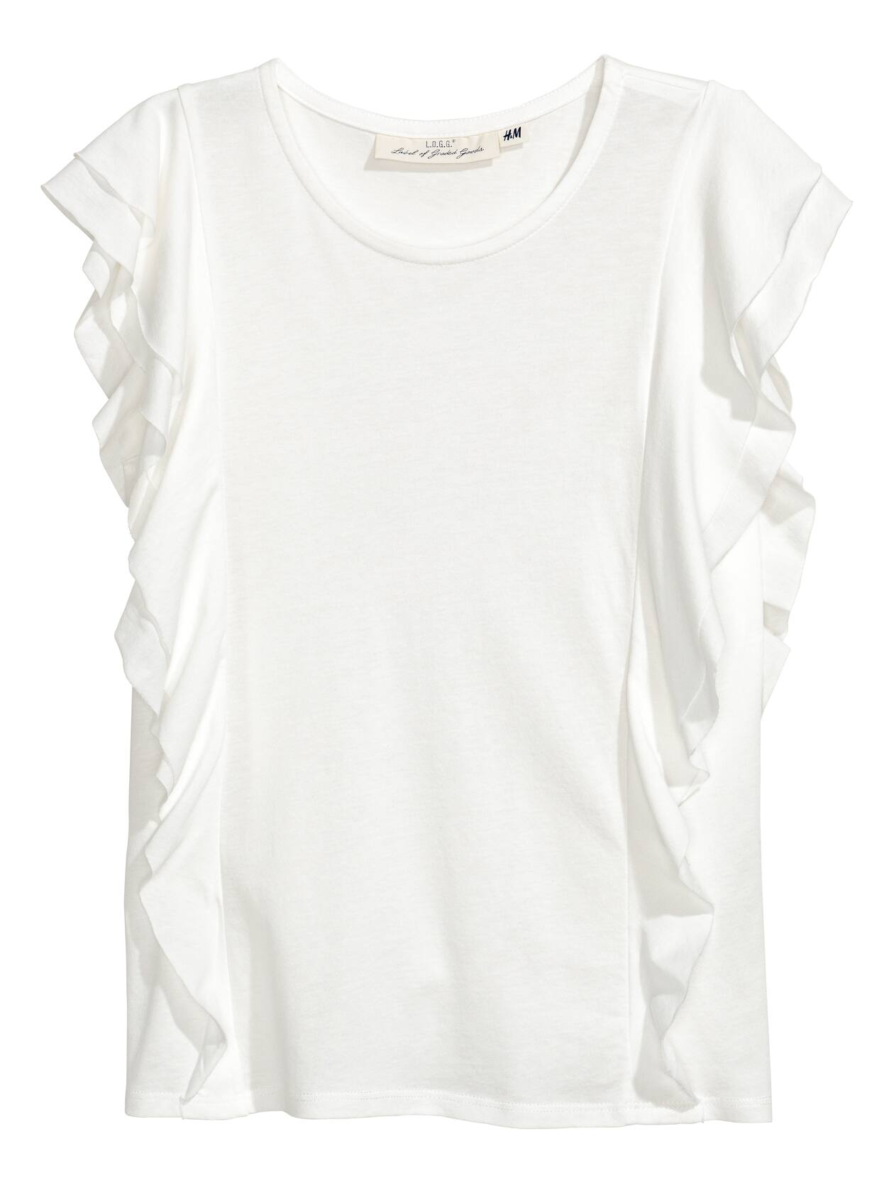 Ruffled Top - White - Ladies | H&M US