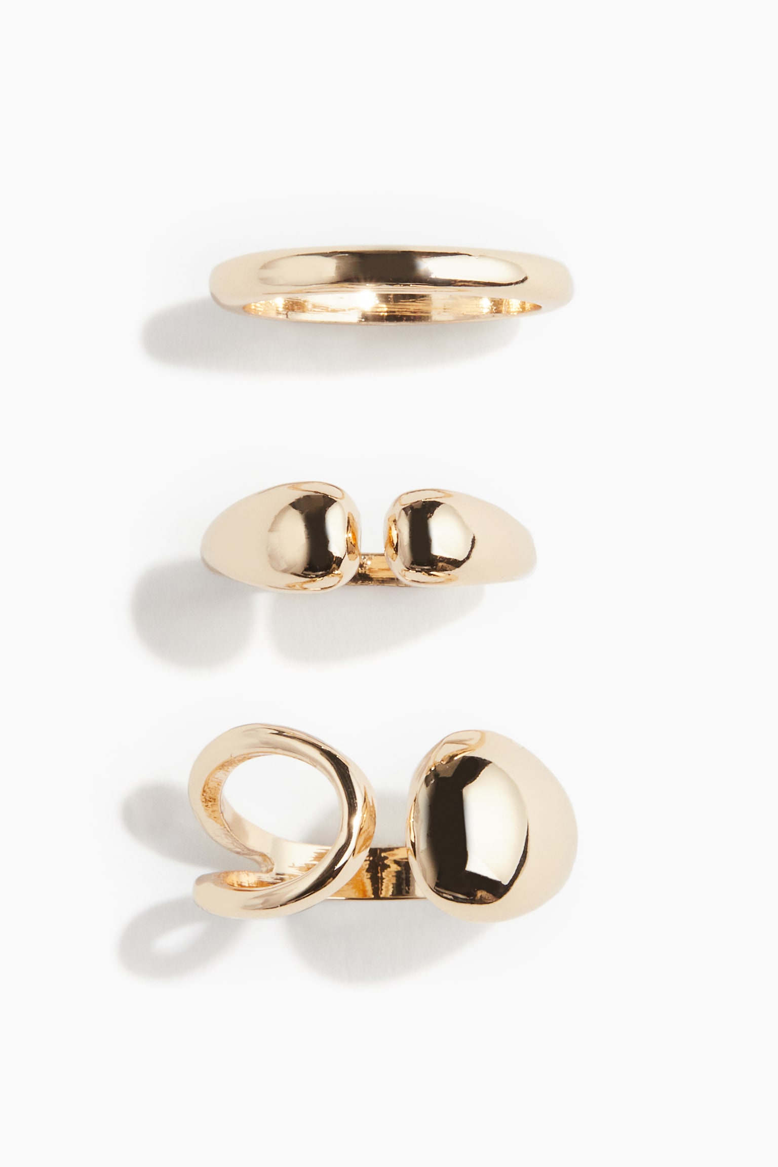 3-pack Rings - Gold colour - 1