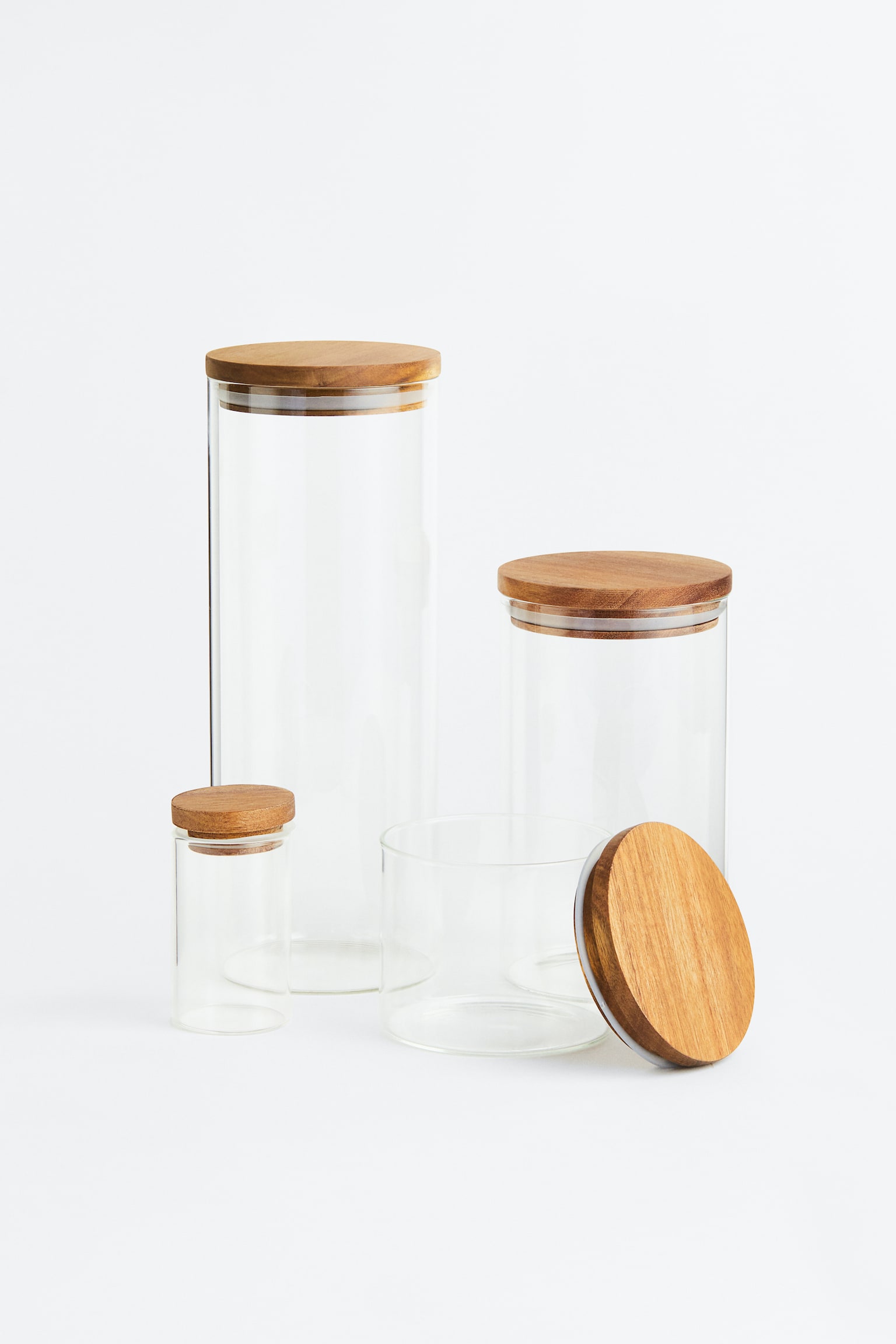 Tall glass jar with lid - Clear glass - 4