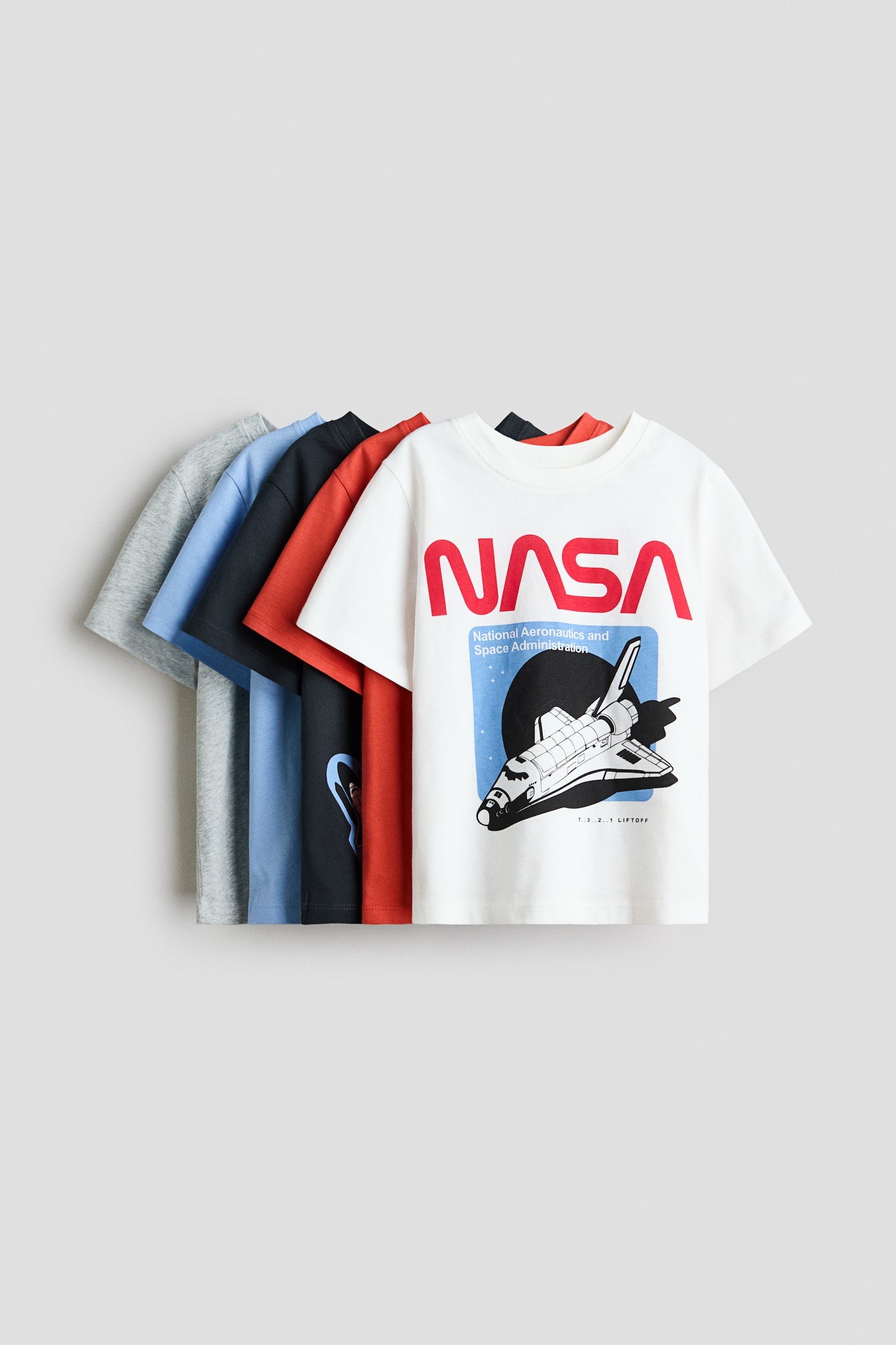 5er-Pack T-Shirts aus Jersey - Rot/NASA/White/NASA/Helltürkis/Milano/Grün/Tiere/Hellorange/Skate/Helltürkis/Autos