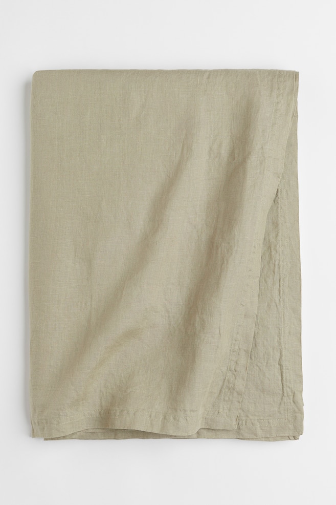 Washed linen tablecloth - Light khaki green/Beige/Grey/White/dc/dc - 1