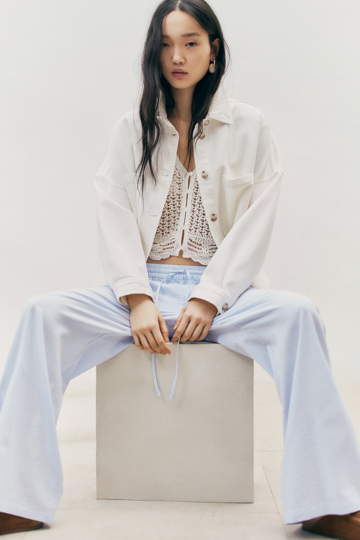 Seersucker Drawstring Pants