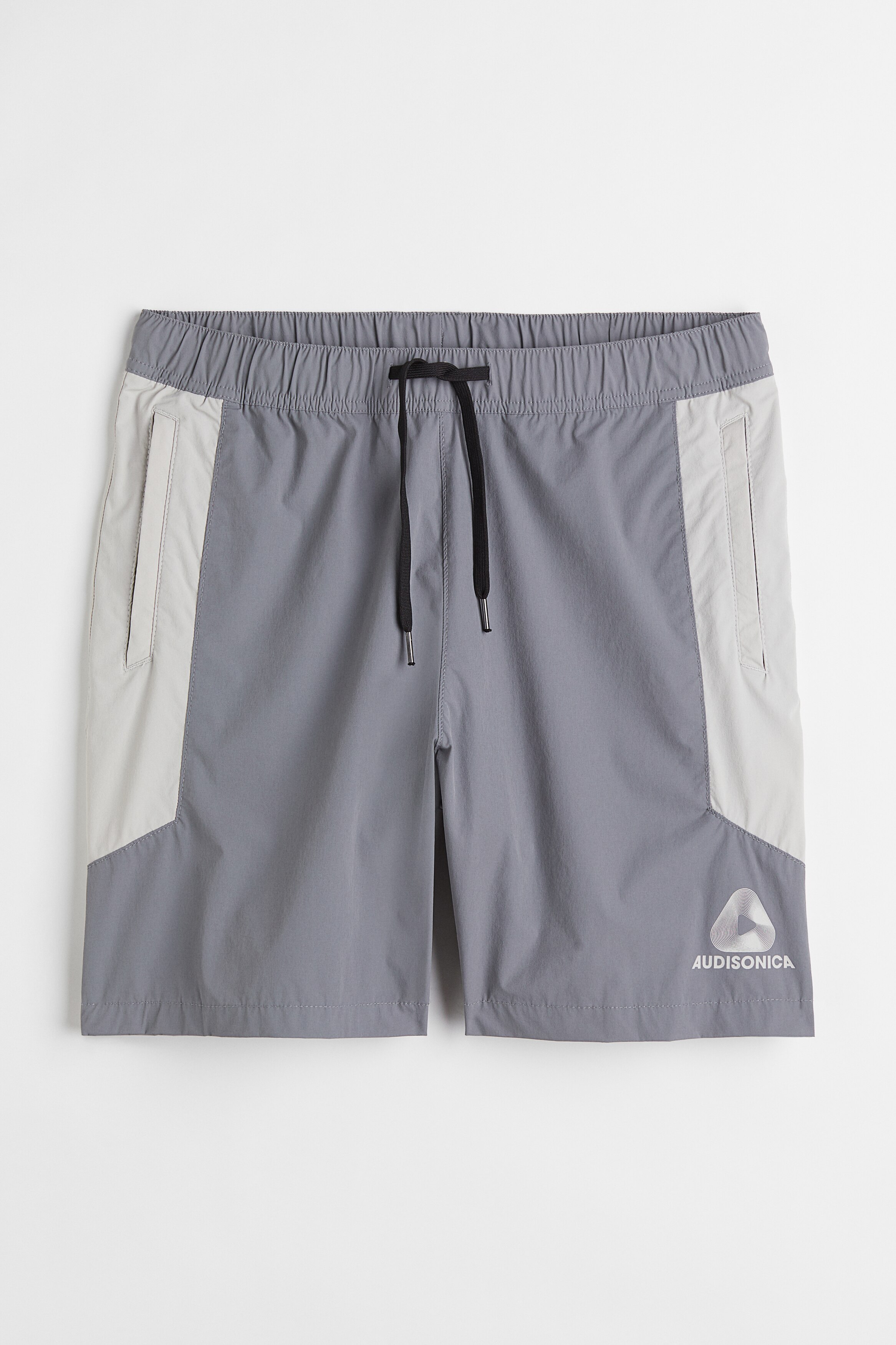 Men's Dark grey/Light grey Regular Fit Block-coloured nylon shorts