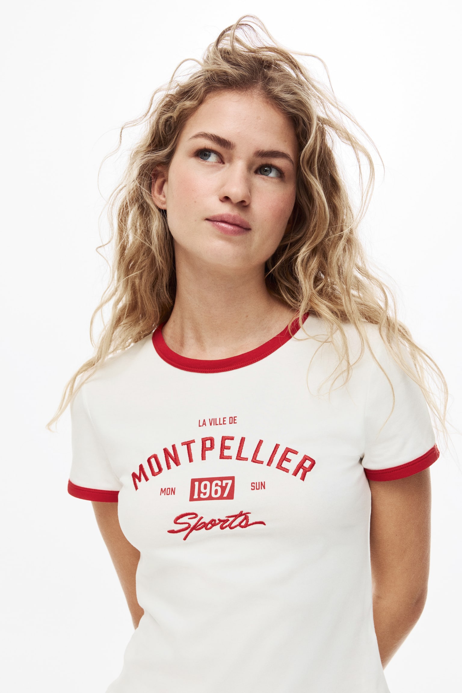 Tricou ajustat din bumbac - Alb/Montpellier/Gri-închis/Pâtisserie/Bej-deschis/Douceur de Vivre/Galben-deschis/1956/Albastru-deschis/Poétique - 2