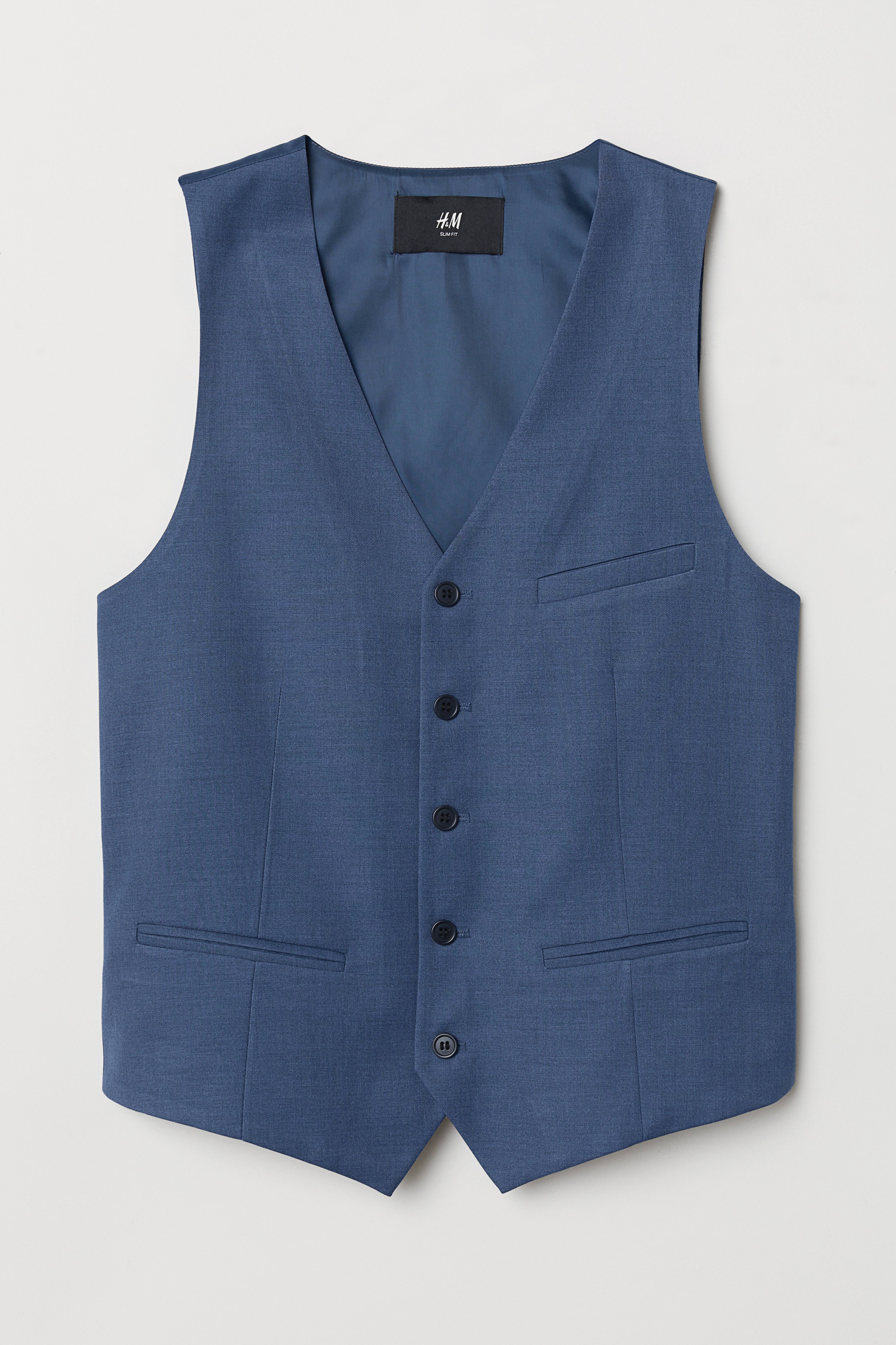 Slim Fit Suit Vest Blue Men H M CA