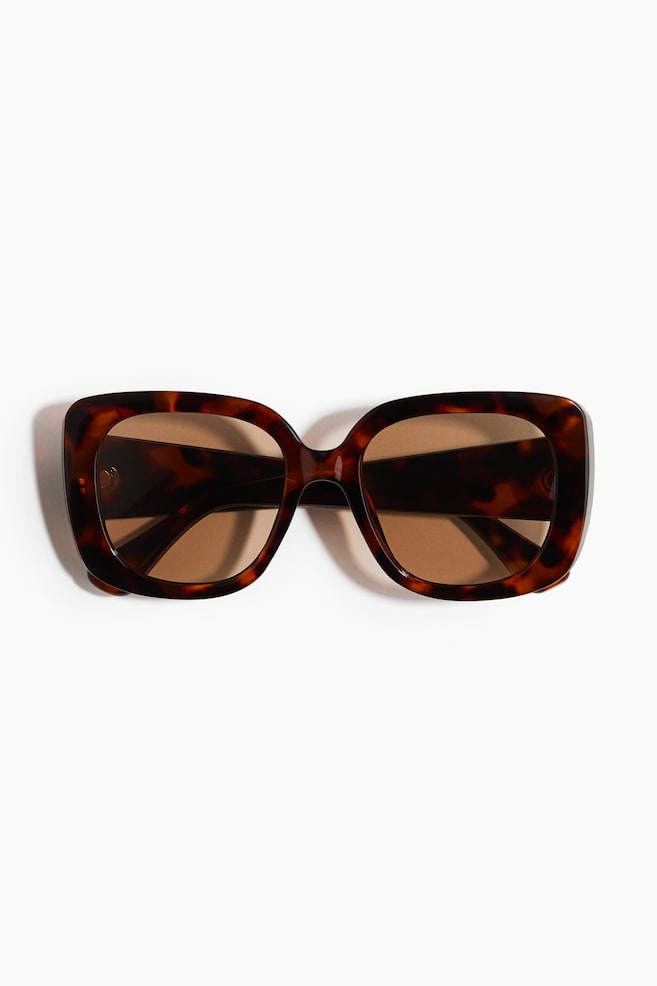 Square Sunglasses - Brown/tortoiseshell pattern/Light pink - 1