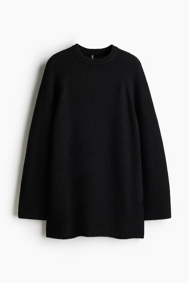Knitted dress - Black/Light beige/Cream/Striped/Dark brown/Striped/Grey marl - 1