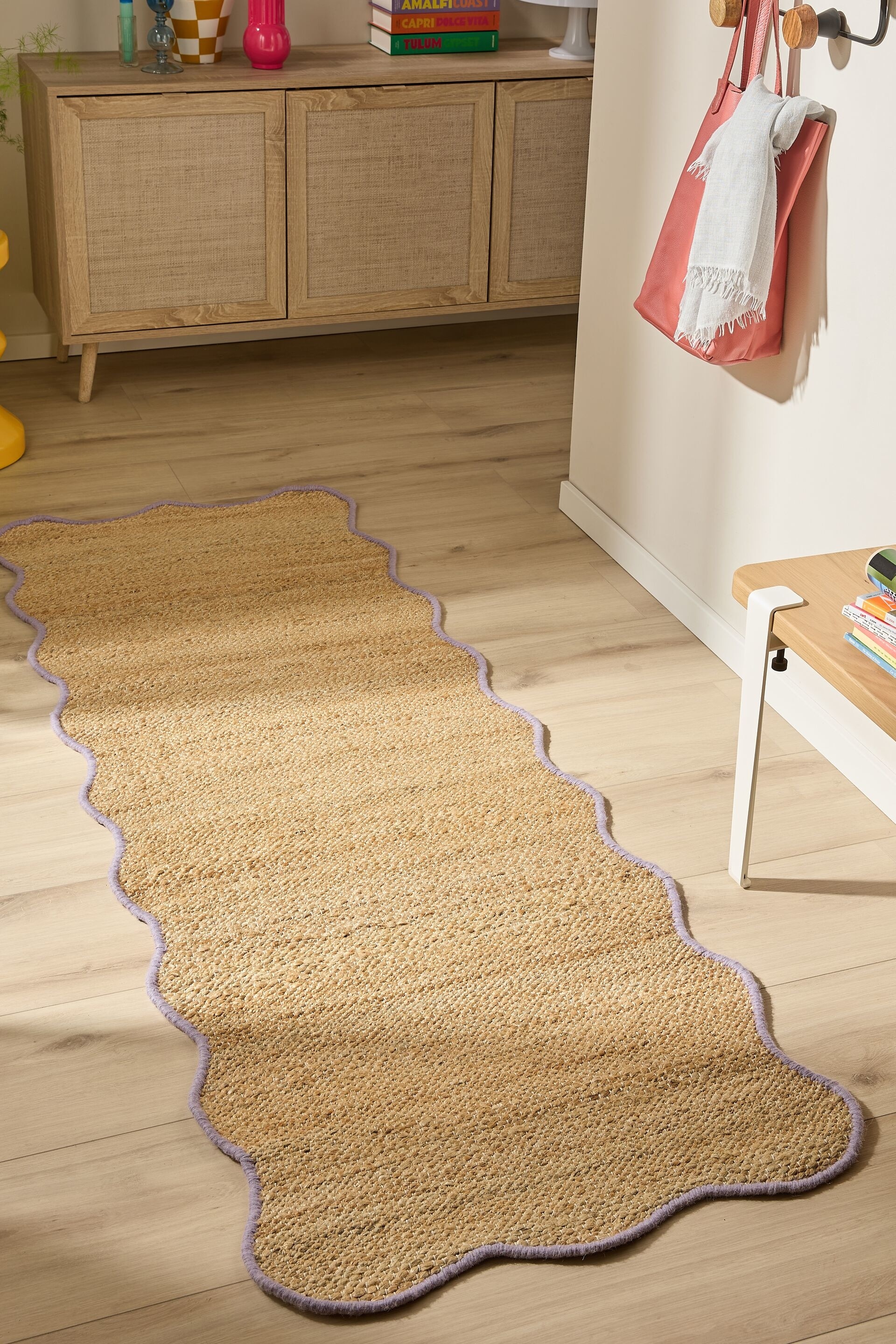 Jute Vloerkleed Mambo - Purper/Bruin/Zwart