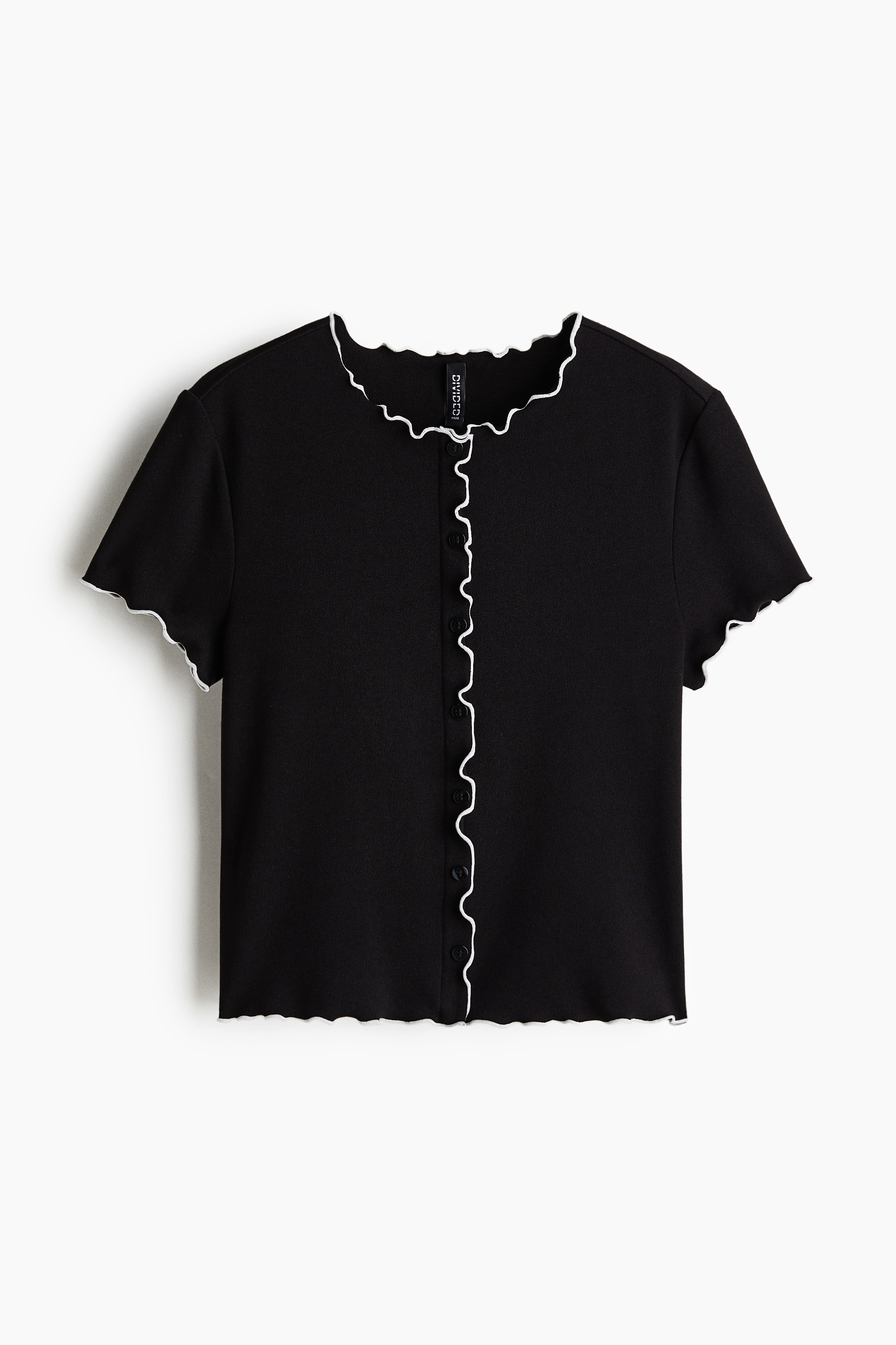 Overlocked top - Black/White/Red