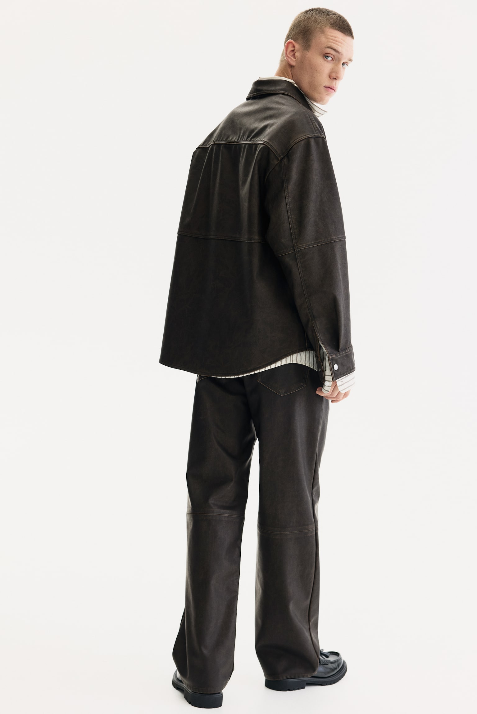 Regular Fit Coated overshirt - Brown - 6