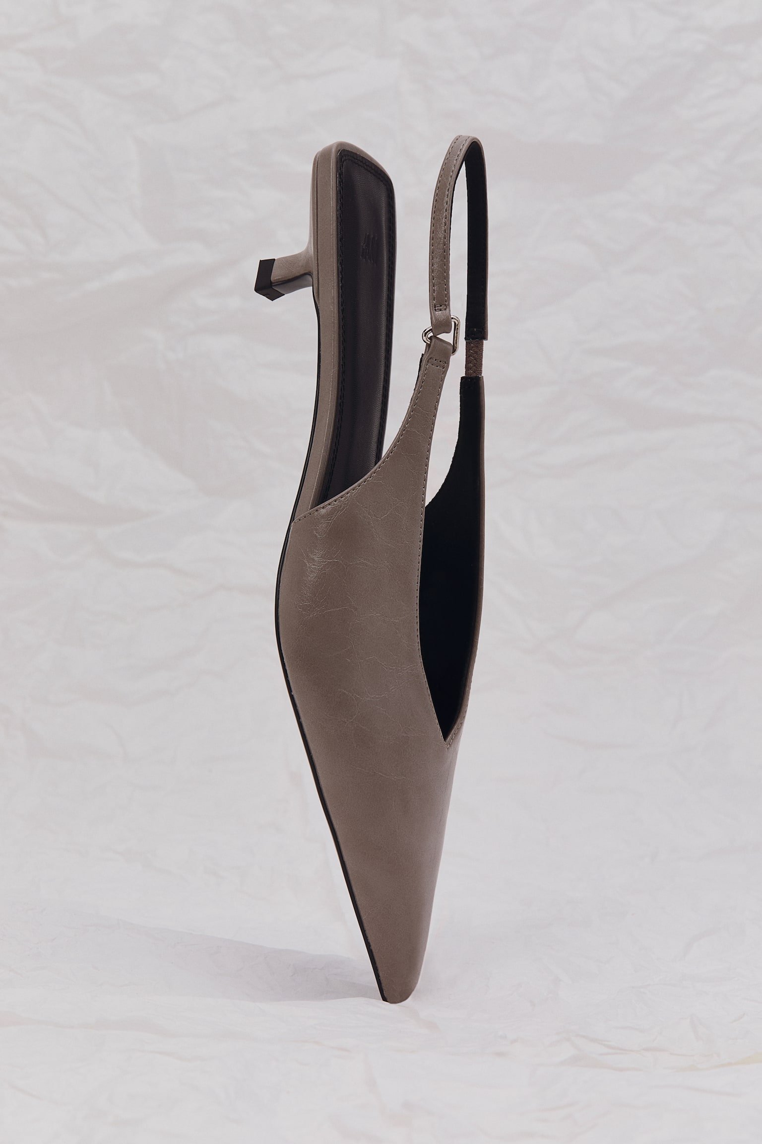 Kitten-heeled slingbacks - Mole/Dark brown - 1