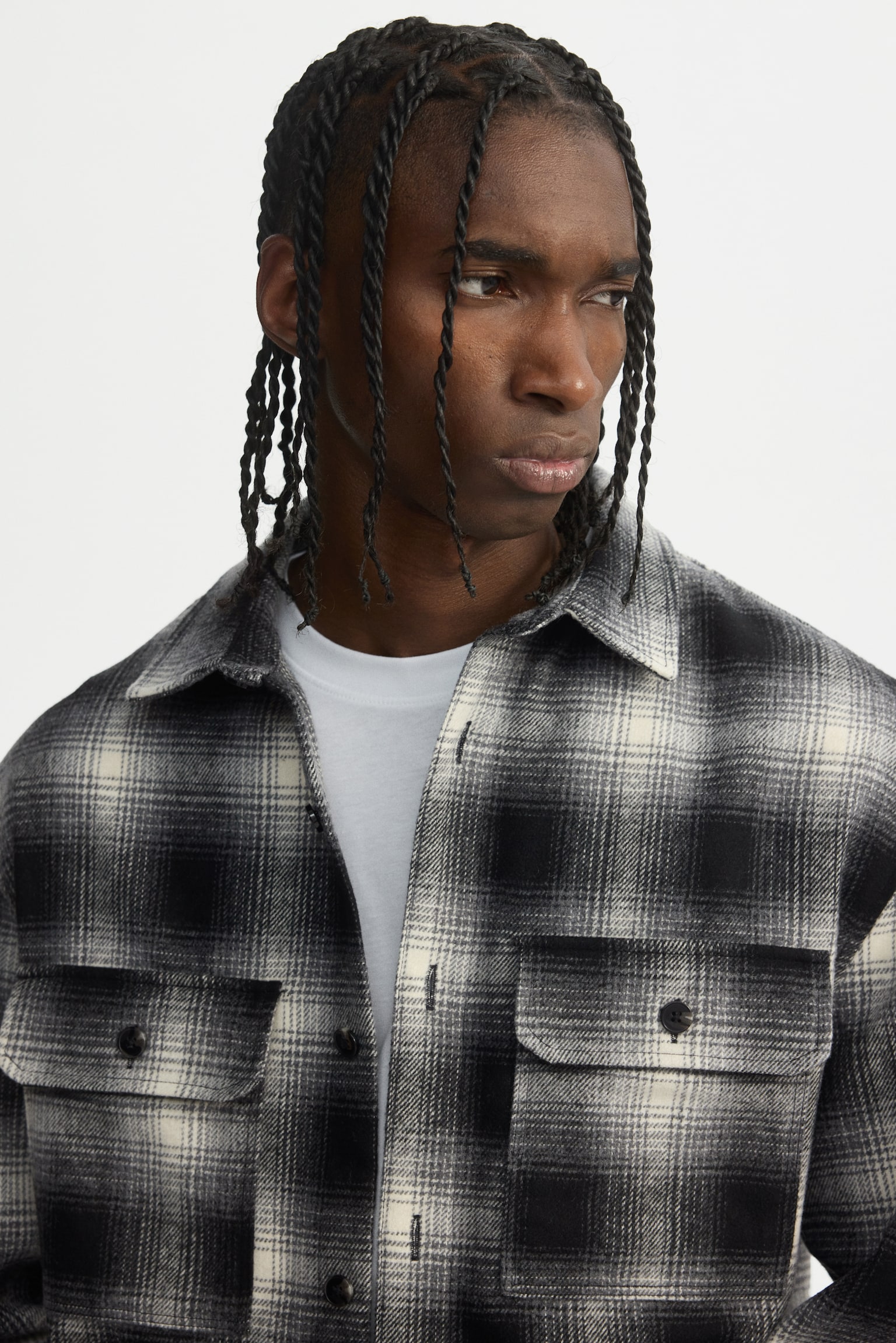 Regular Fit Flannel overshirt - Dark grey/Checked/Beige/White checked/Brown/Checked/Black/Grey checked/Dark blue/Checked/Dark blue/Checked/Dark khaki green/Checked - 5