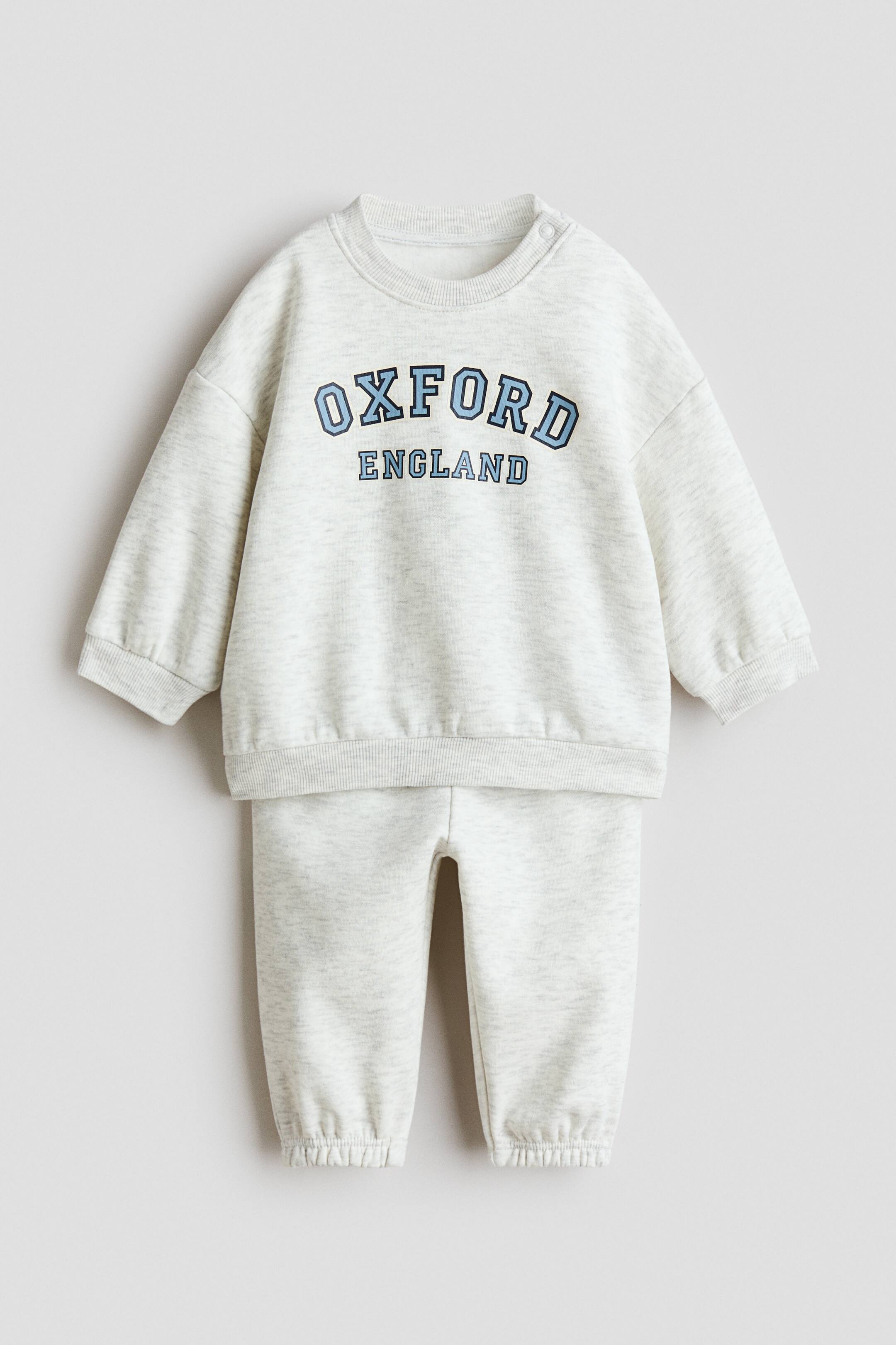 Agrandir l'image: Ensemble 2 pièces en molleton imprimé - Gris clair/Oxford - ENFANT | H&M BE 1