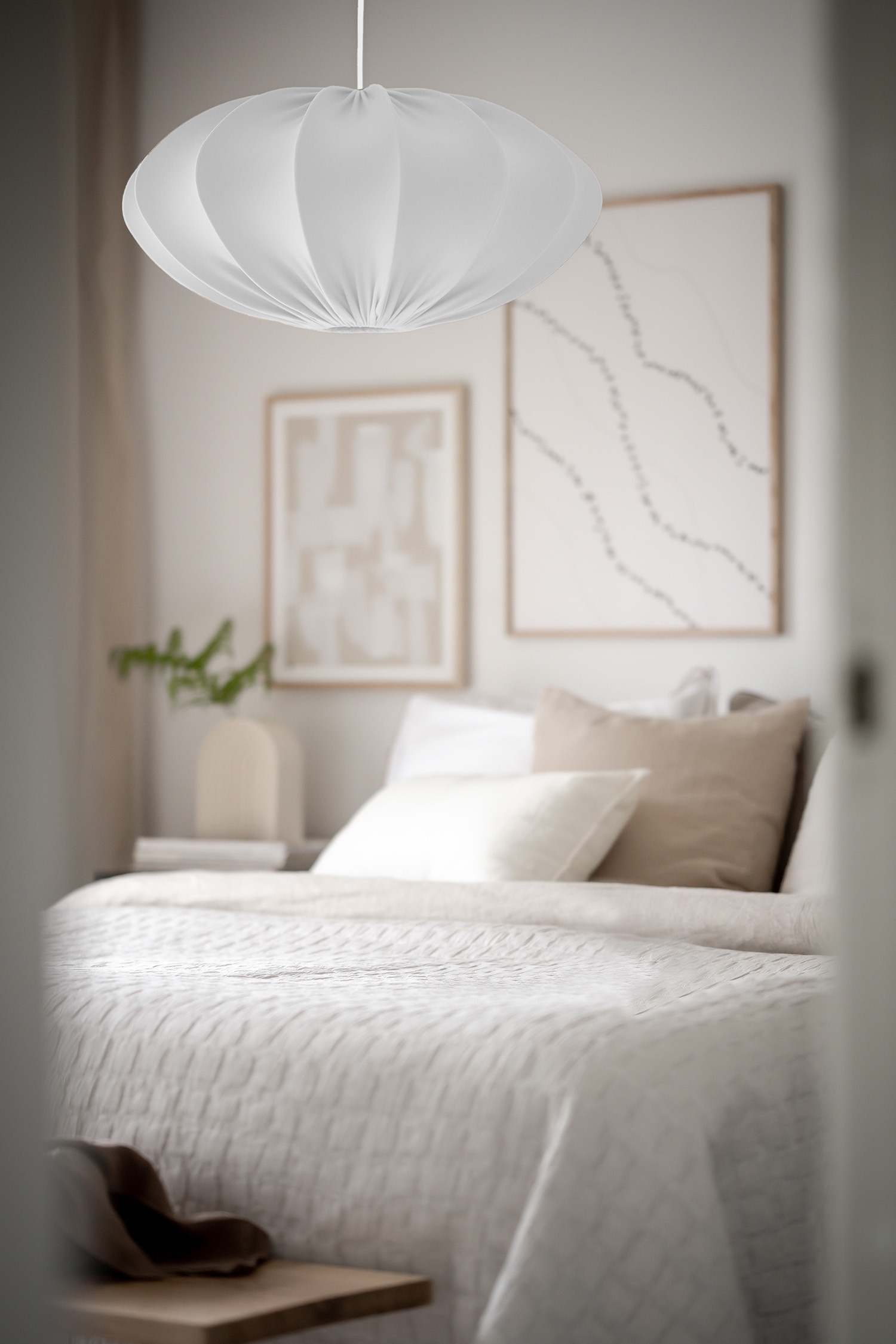 Abajur Para Suspensão Rosa 60cm - Branco