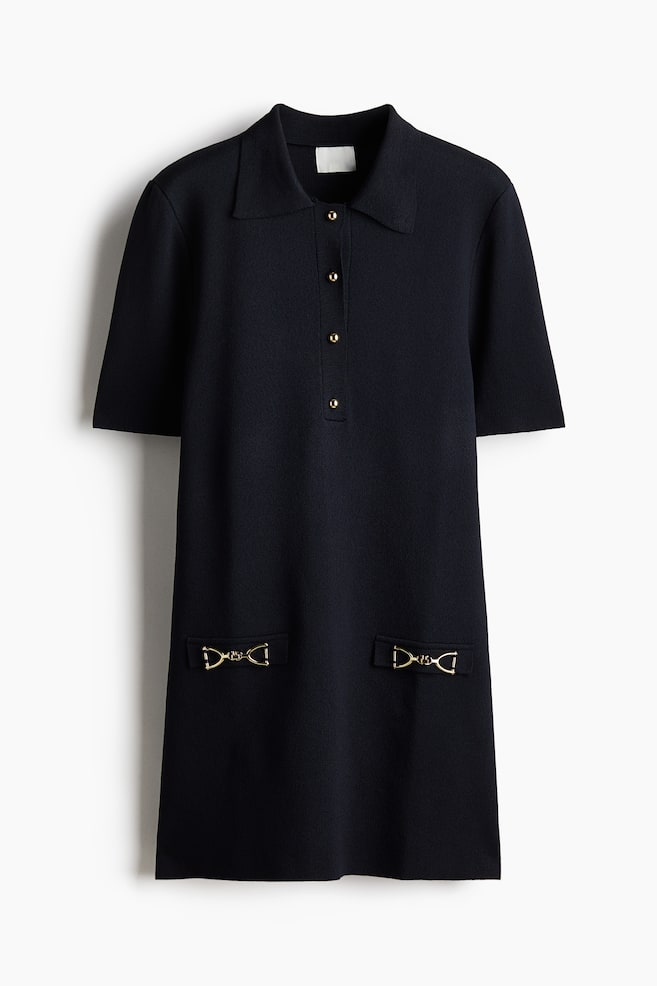 Robe avec col - Bleu marine - 1