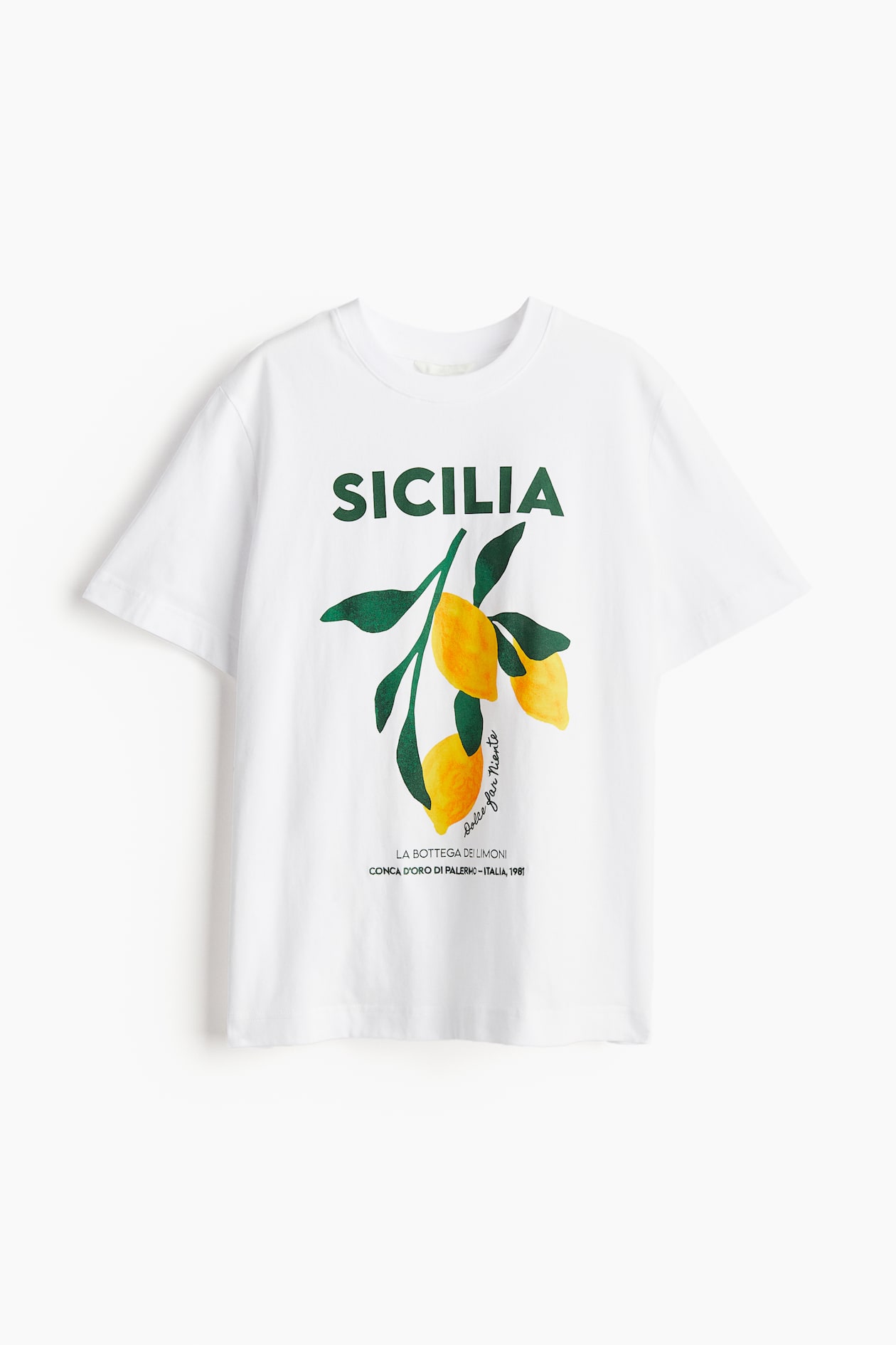 Print-motif T-shirt White/Lemons Ladies H&M IN