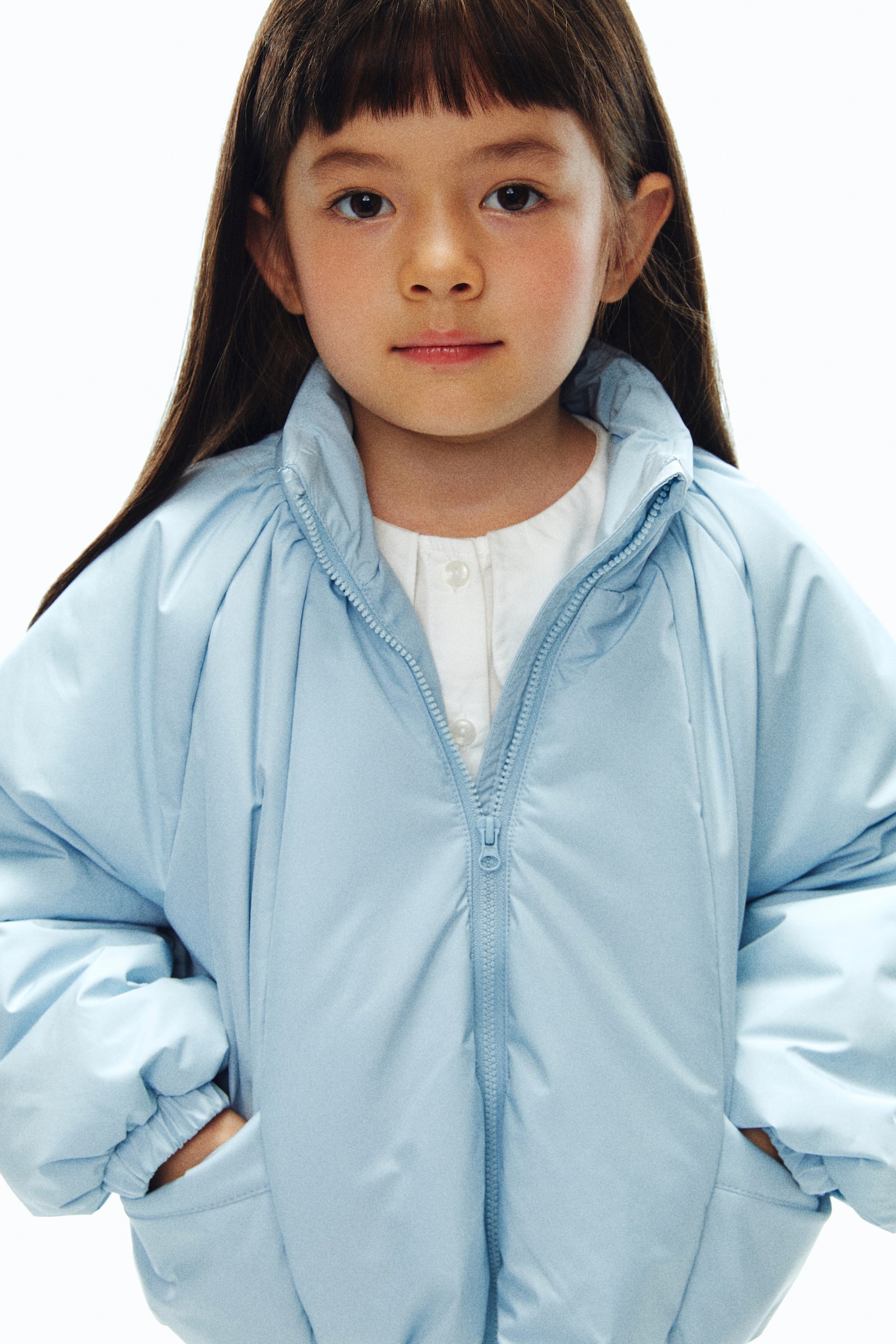 ボリュームパファージャケット - ライトブルー/ブラック - 3