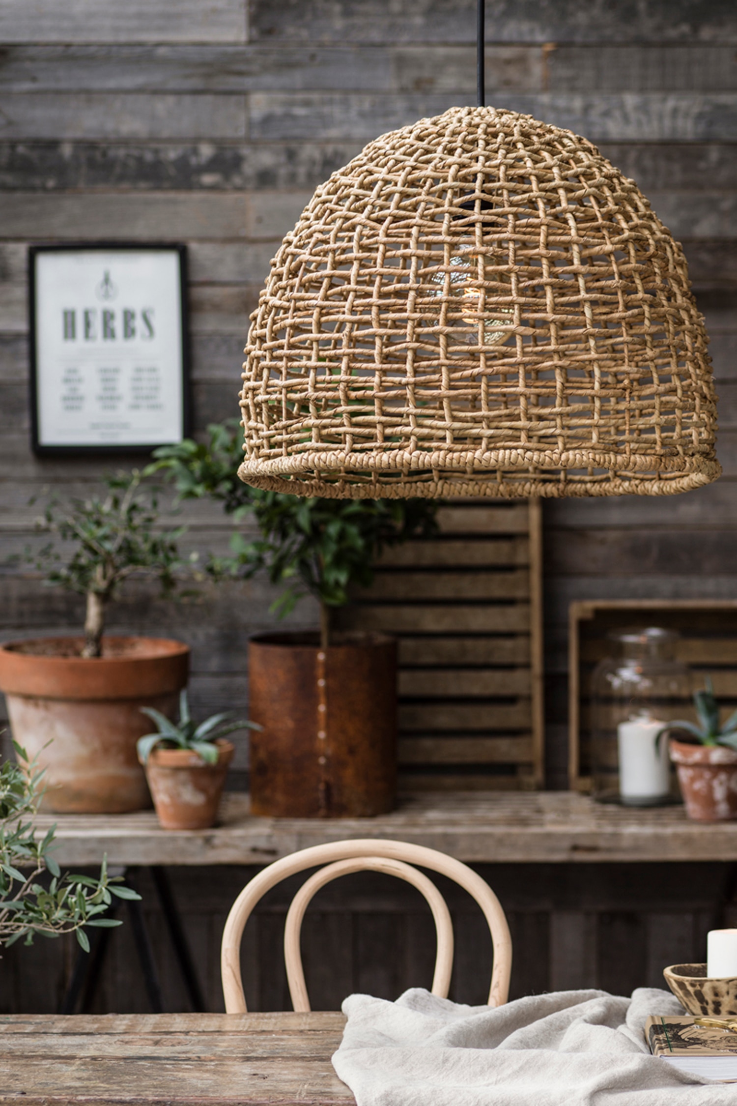 Candeeiro Suspenso Cebu 46cm - Bege