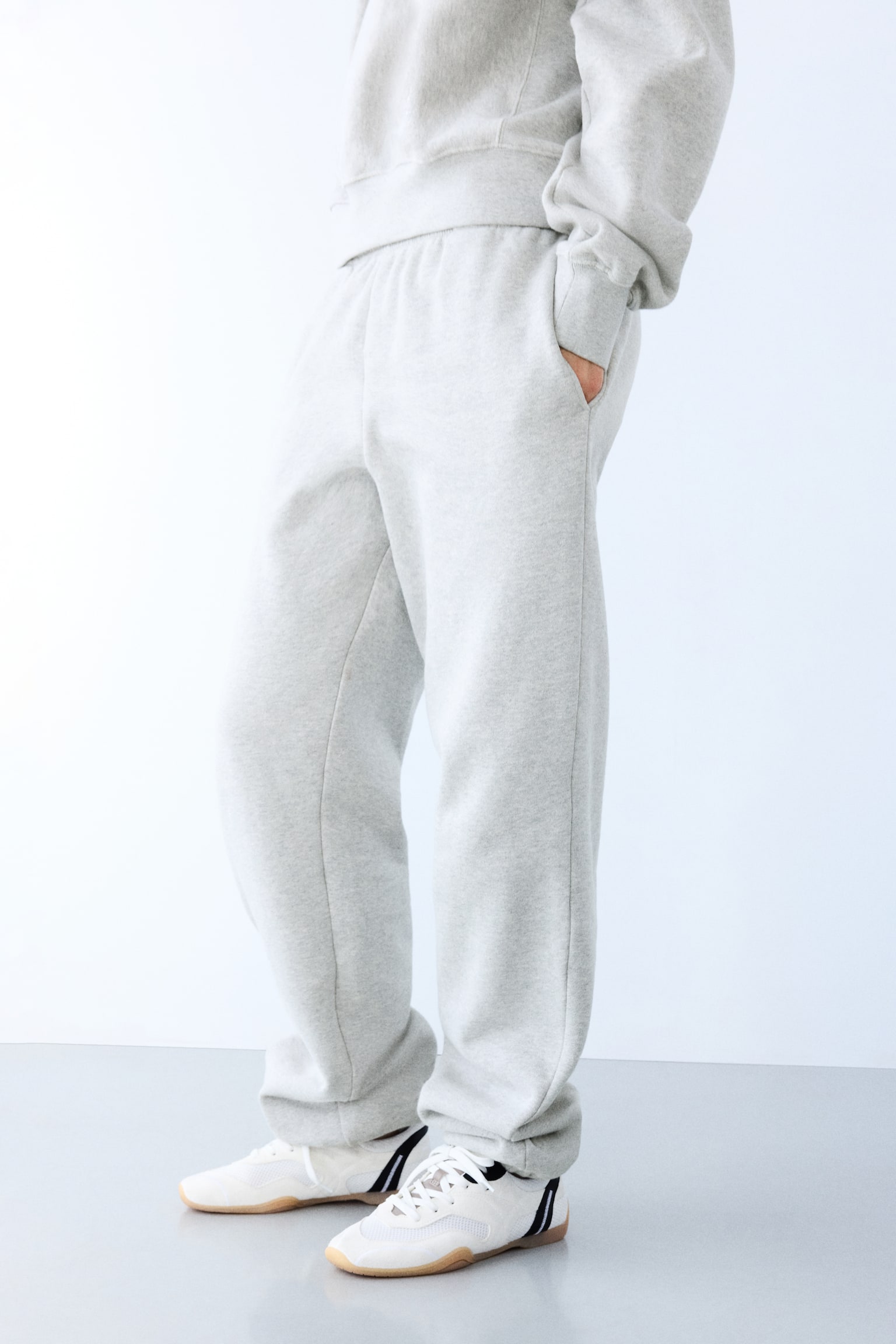 Cotton joggers - Light grey marl - 3