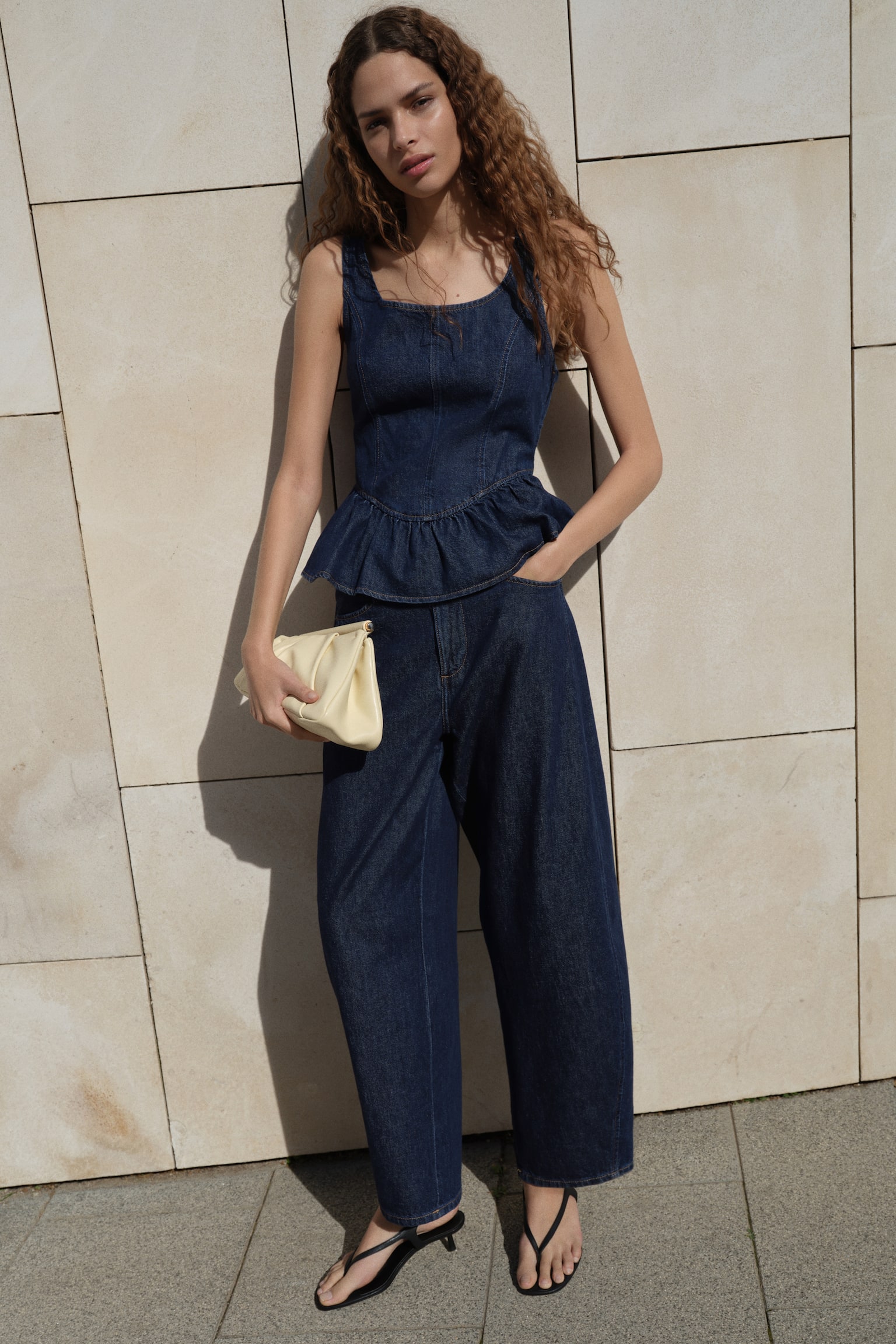 Balloon High Waist Jeans - Blu denim scuro - 3
