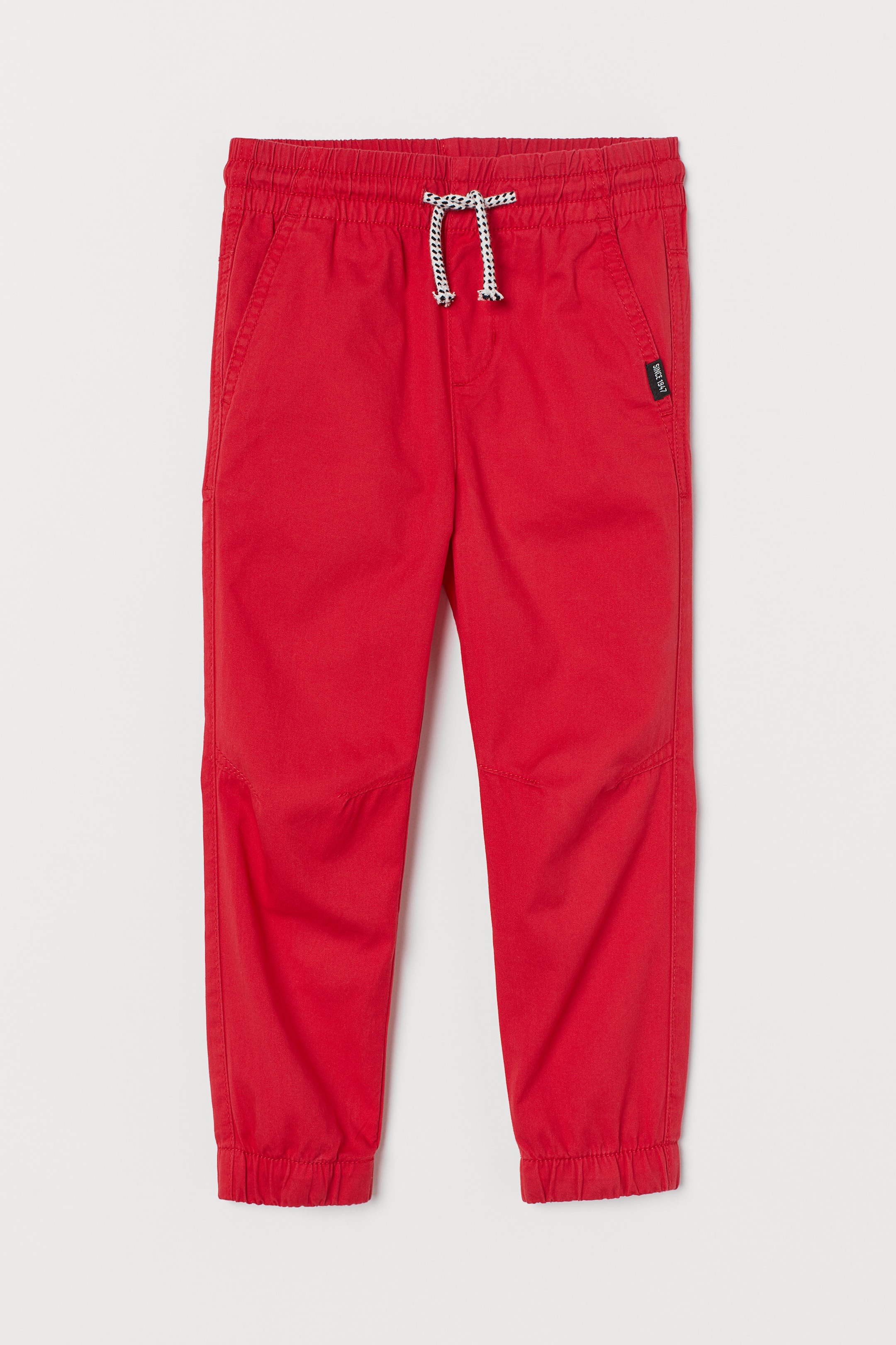 View larger image: Cotton twill joggers - Red - Kids | H&M HK 1