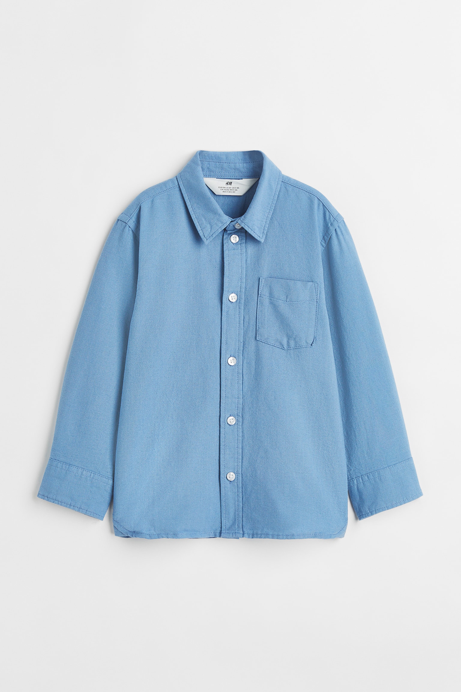 Chemise en coton - Bleu/Bleu clair/rayé