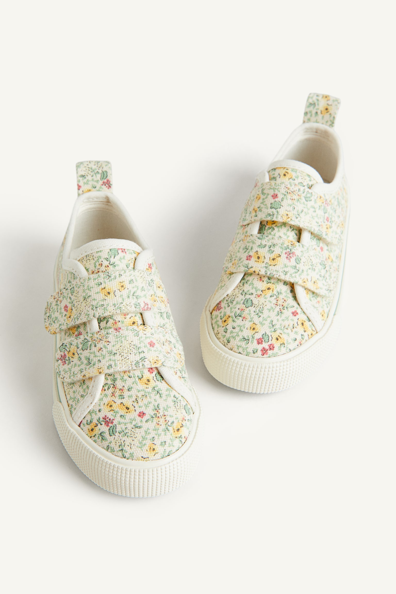 Floral-patterned canvas trainers - White/Floral - 2