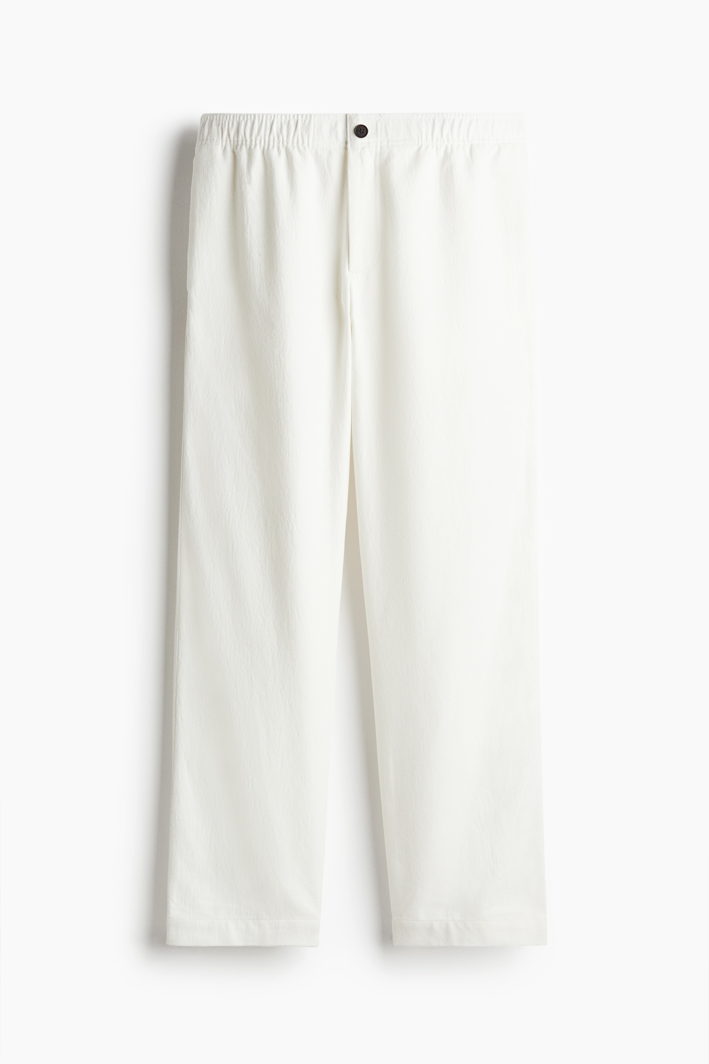 Men - White Relaxed Fit Twill trousers - Size: XL  - H&M