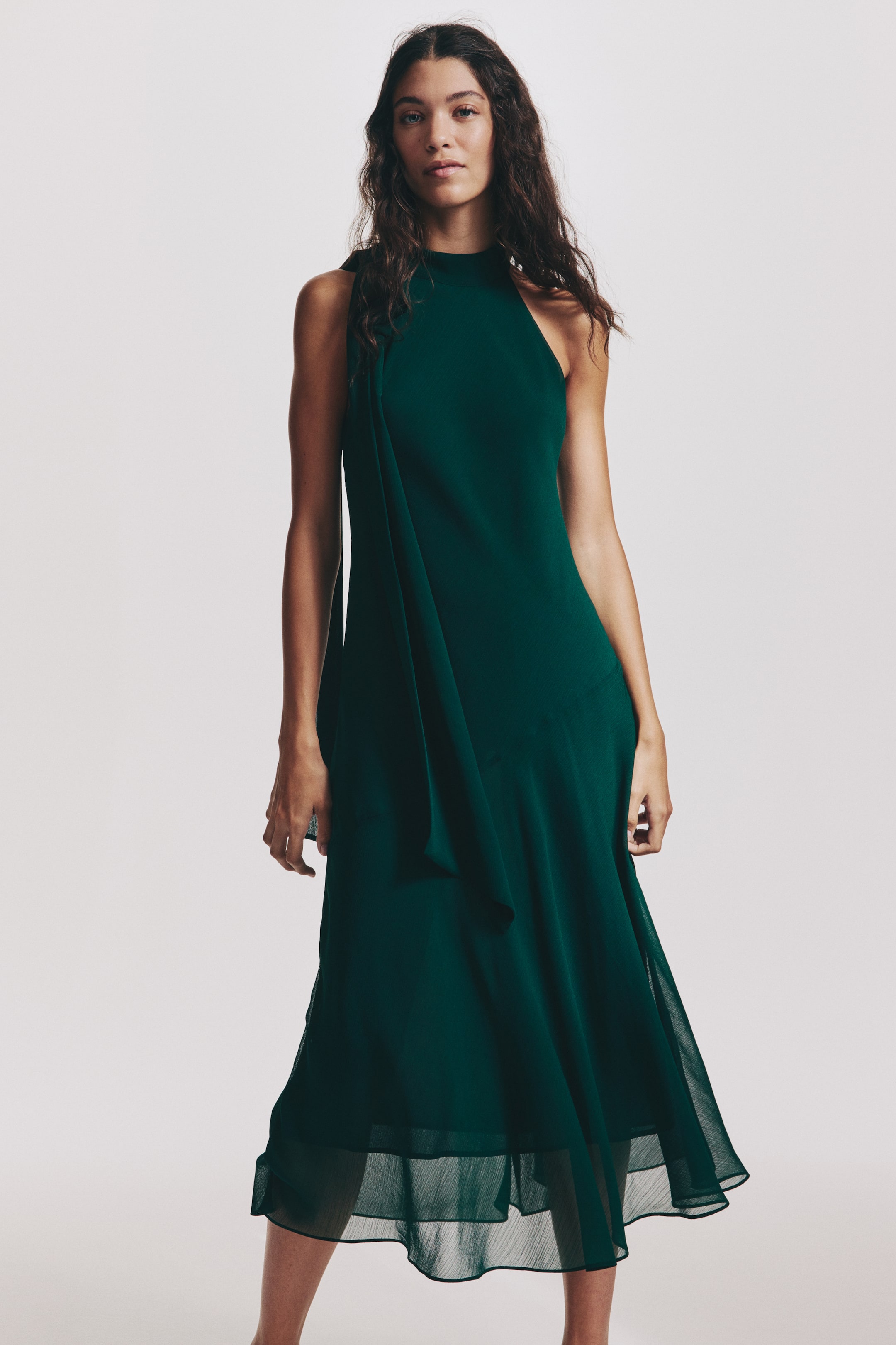 View larger image: Scarf-Detail Dress - Dark green - Ladies | H&M PH 4