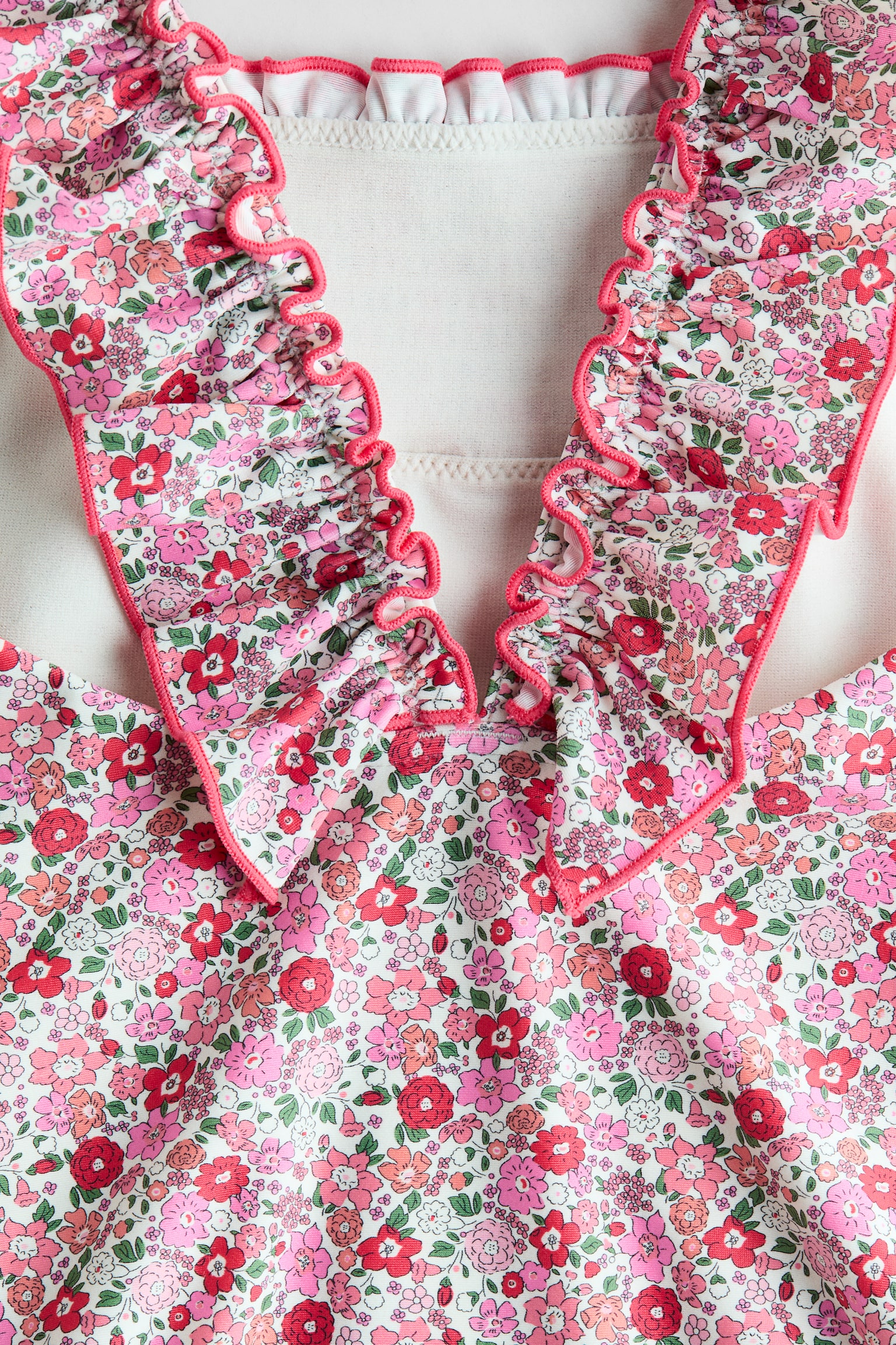 Traje de baño con olanes - Rosa/Floreado - 2