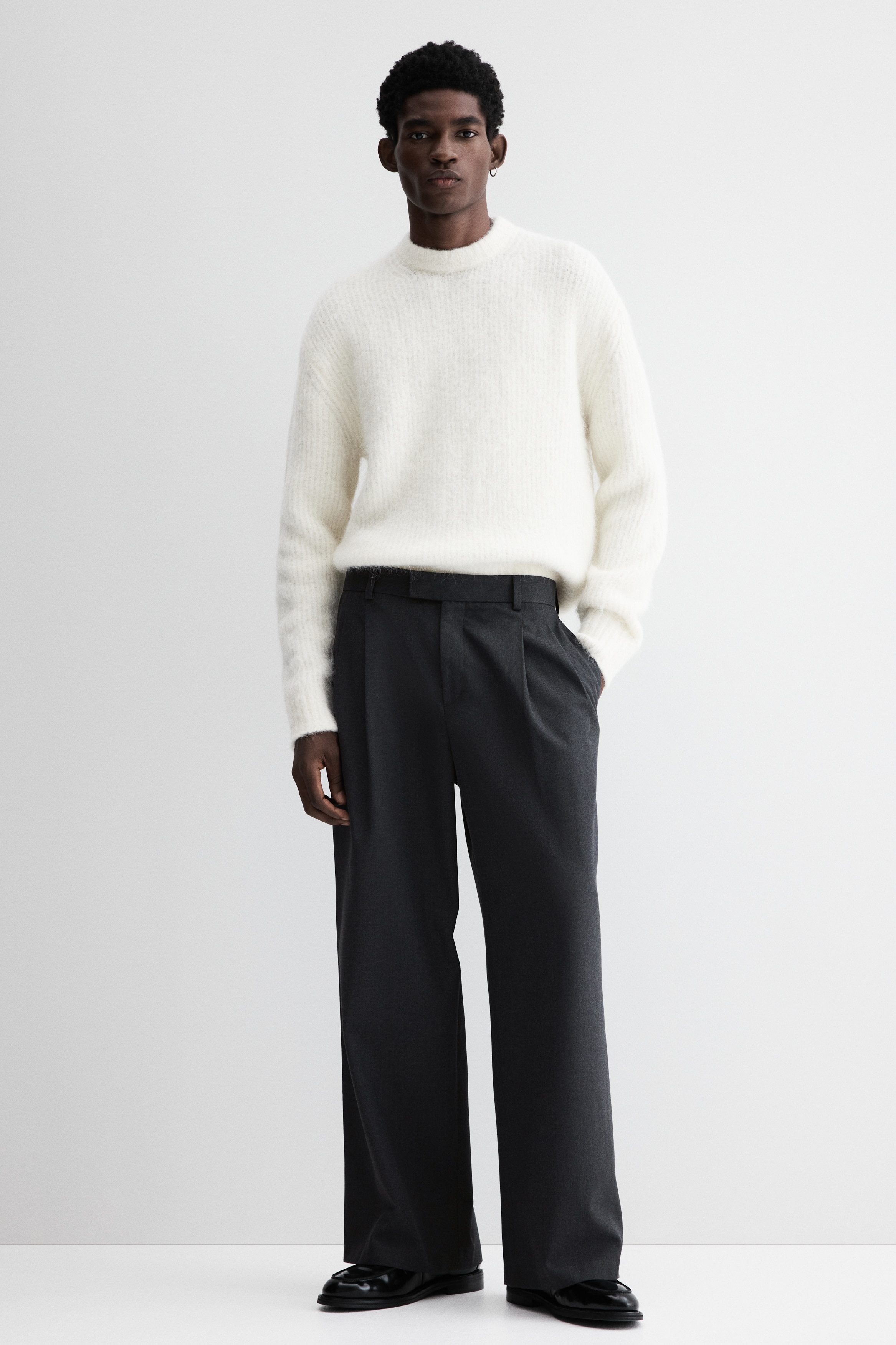 Men - Dark grey Loose Fit Trousers - Size: 32  - H&M