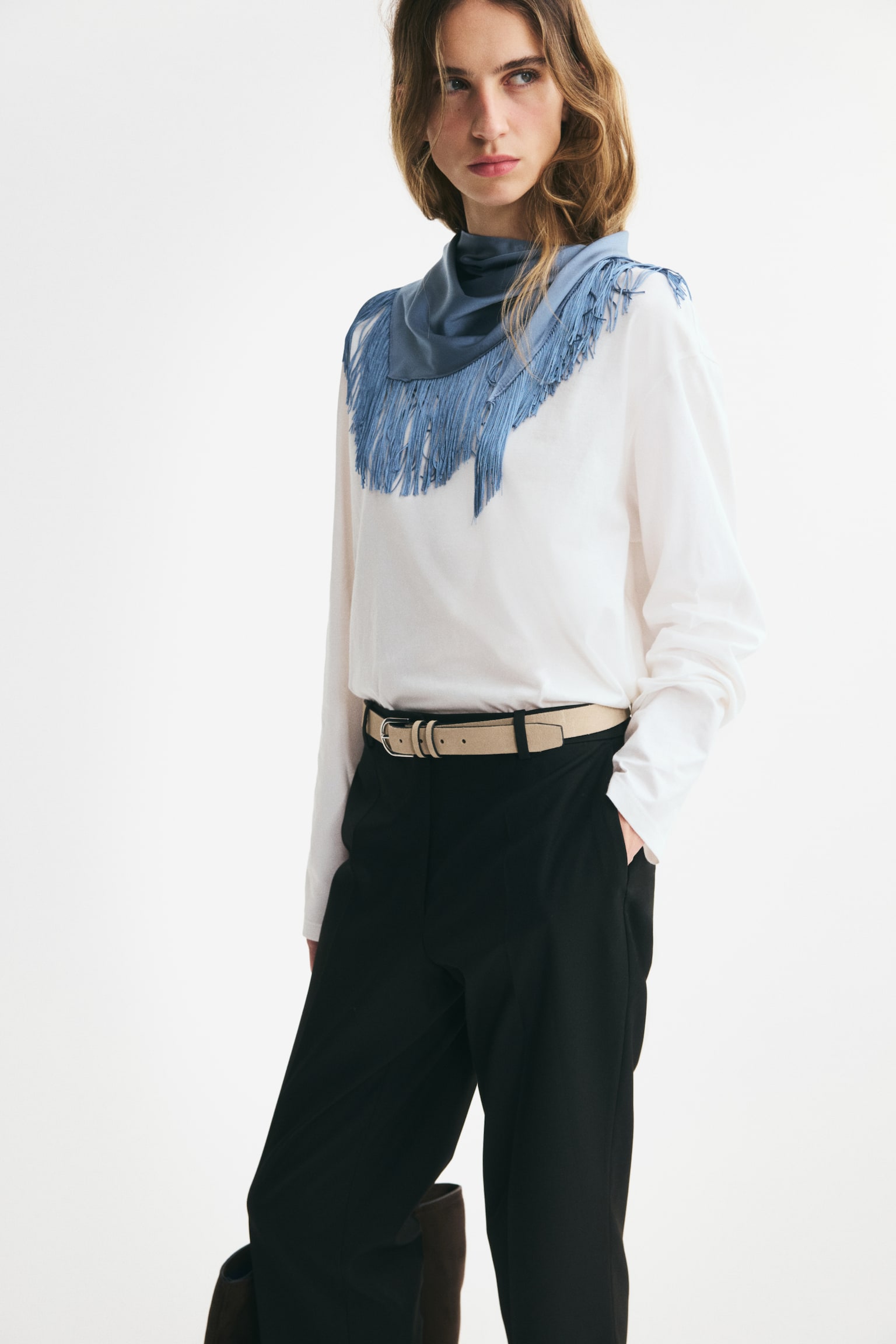 Женские брюки H&M Slacks, цвет: Чёрный — фото 4
