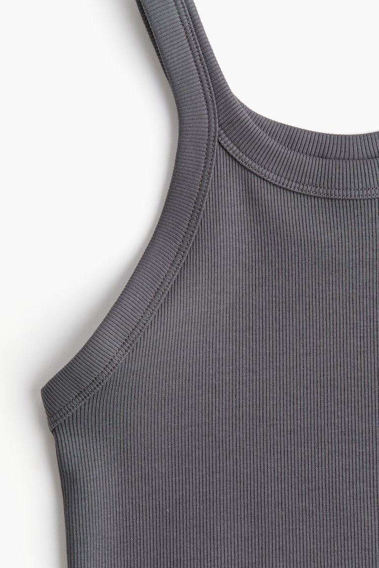 Women's Dark gray Ribbed Tank Top | H&M US