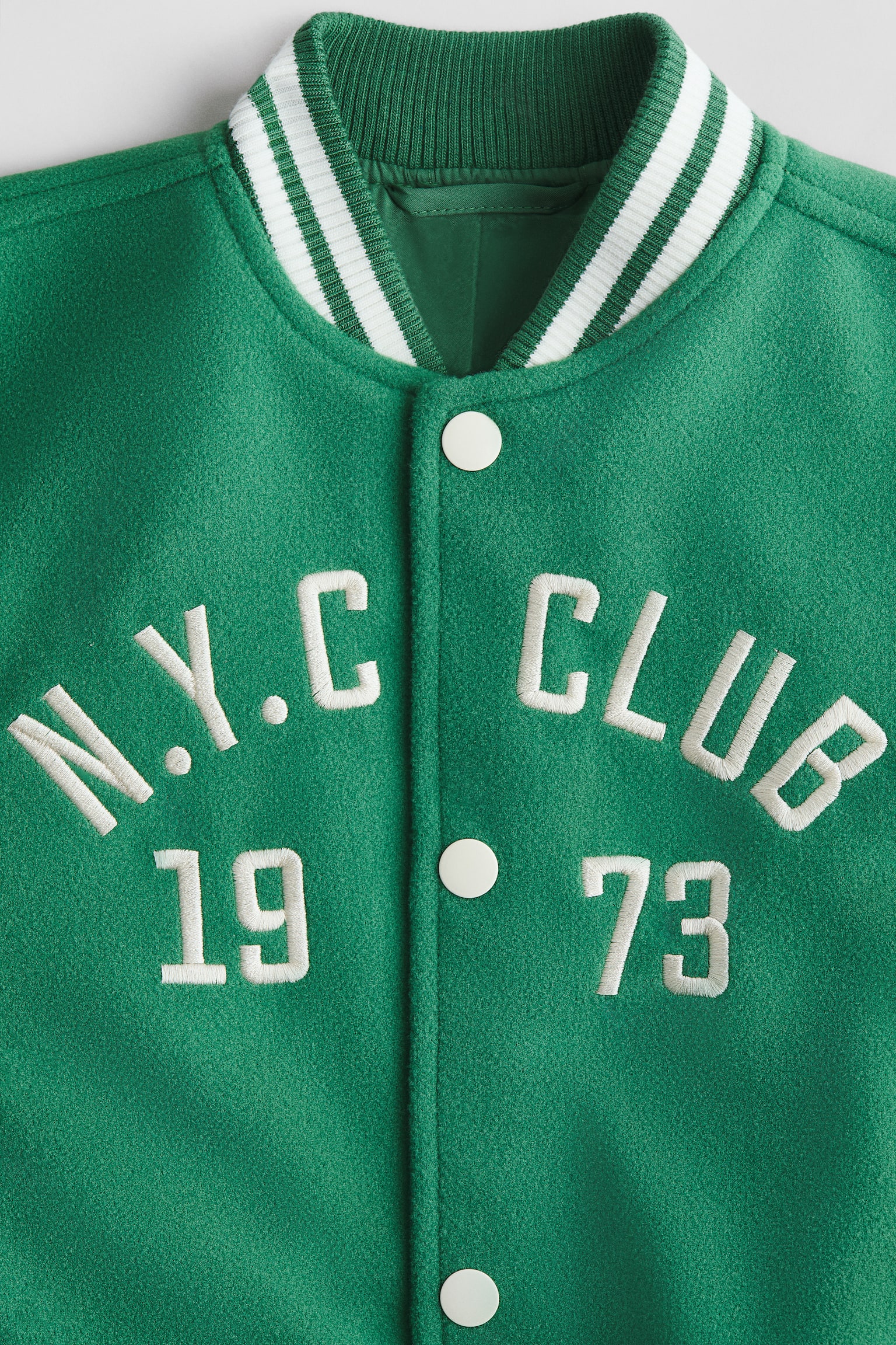 Детская куртка H&M Motif-Detail Baseball, цвет: Зелёный — фото 5