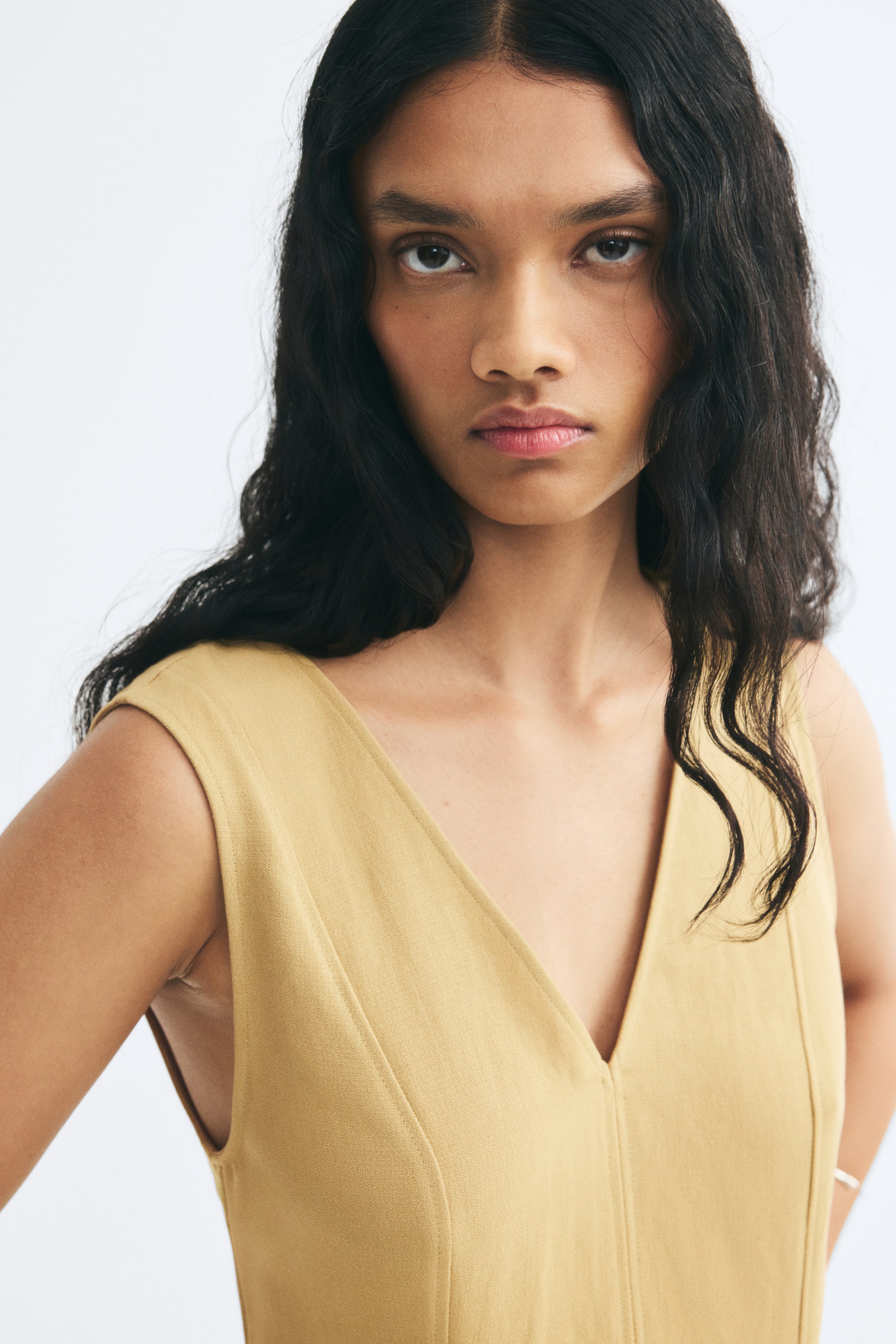 Viscose-Blend Dress with Flared Skirt