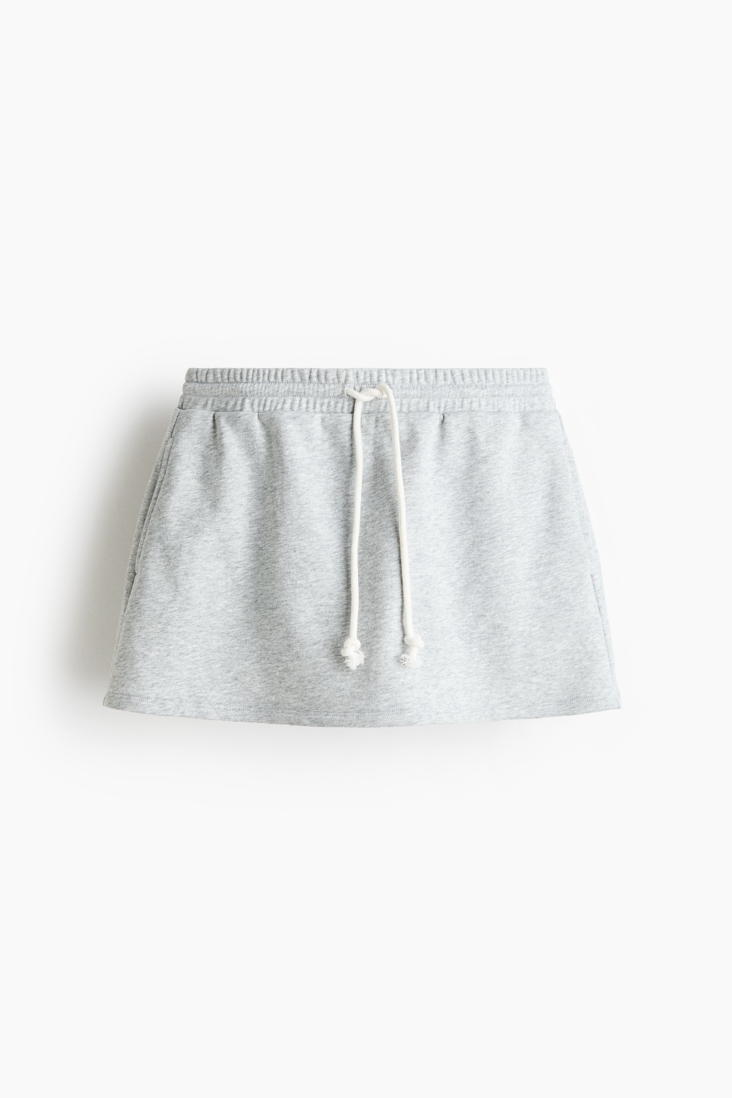 Pleat-detail sweatshirt skort - Light grey marl/Dark blue/Cream