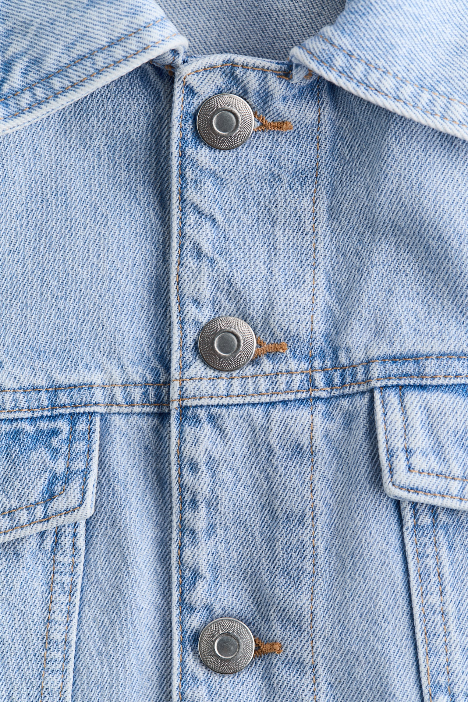 Veste en denim avec détail brodé - Bleu denim clair - 5
