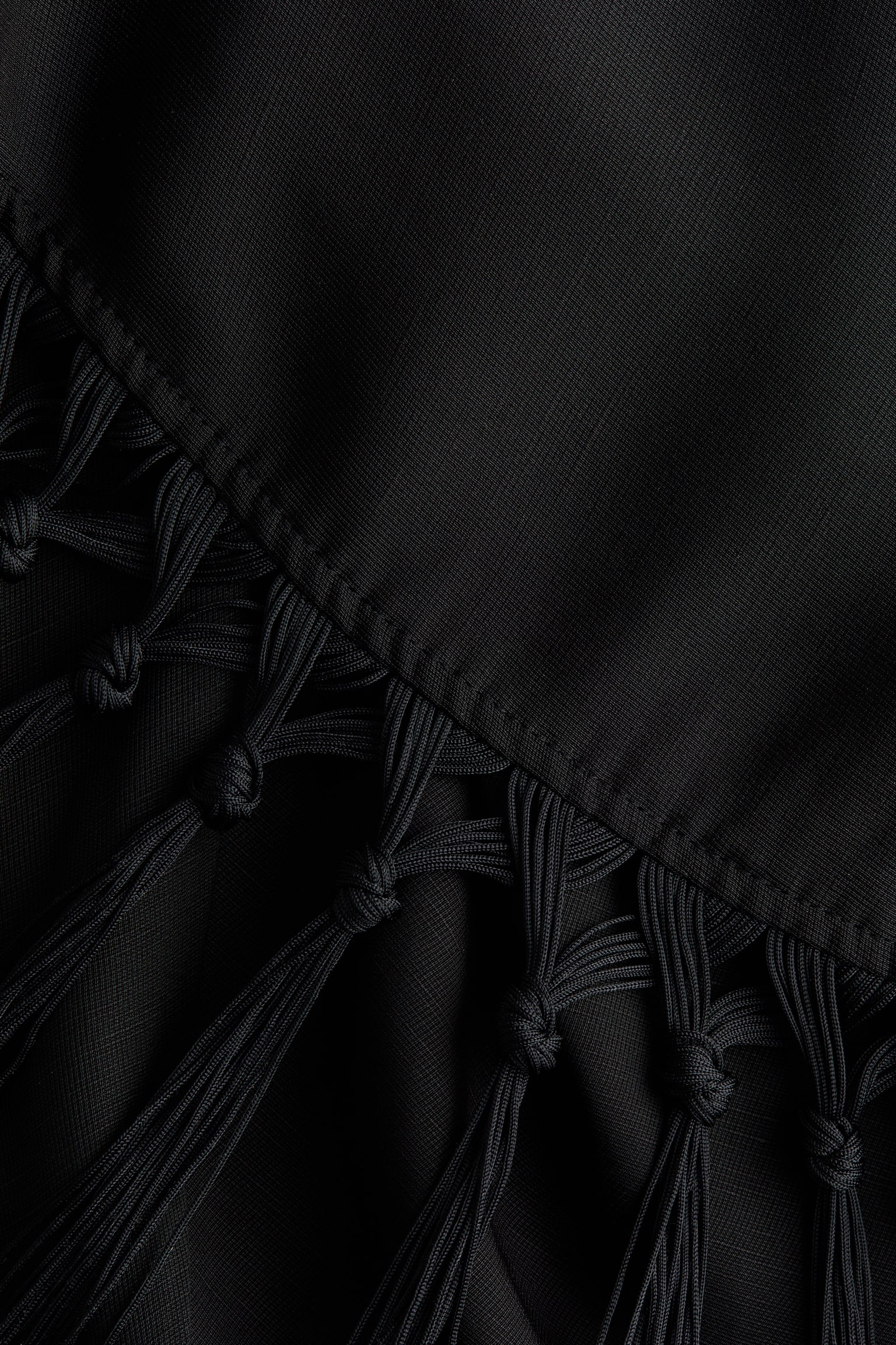 Linen-blend scarf-detail dress - Black - 3