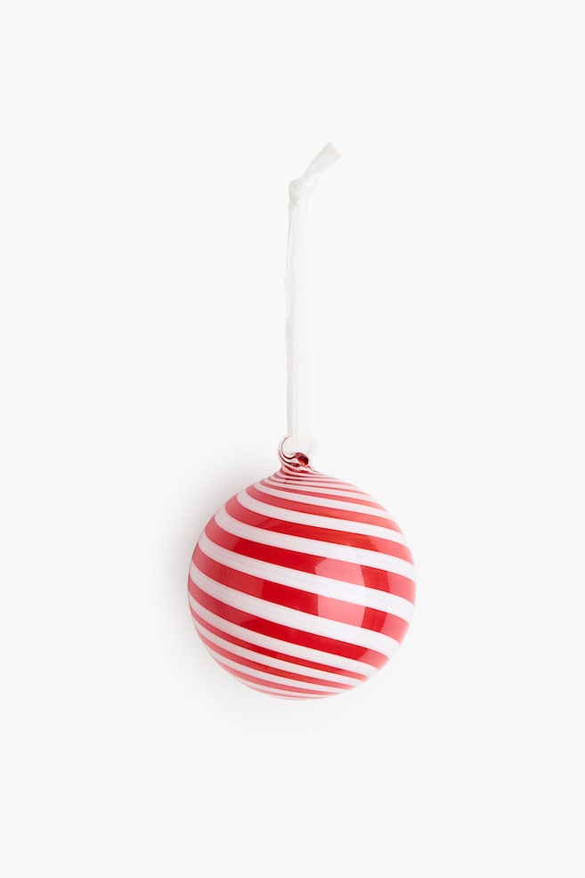 Glass Ornament - Red/striped/Gold-colored/Green/striped/Silver-colored/striped - 1