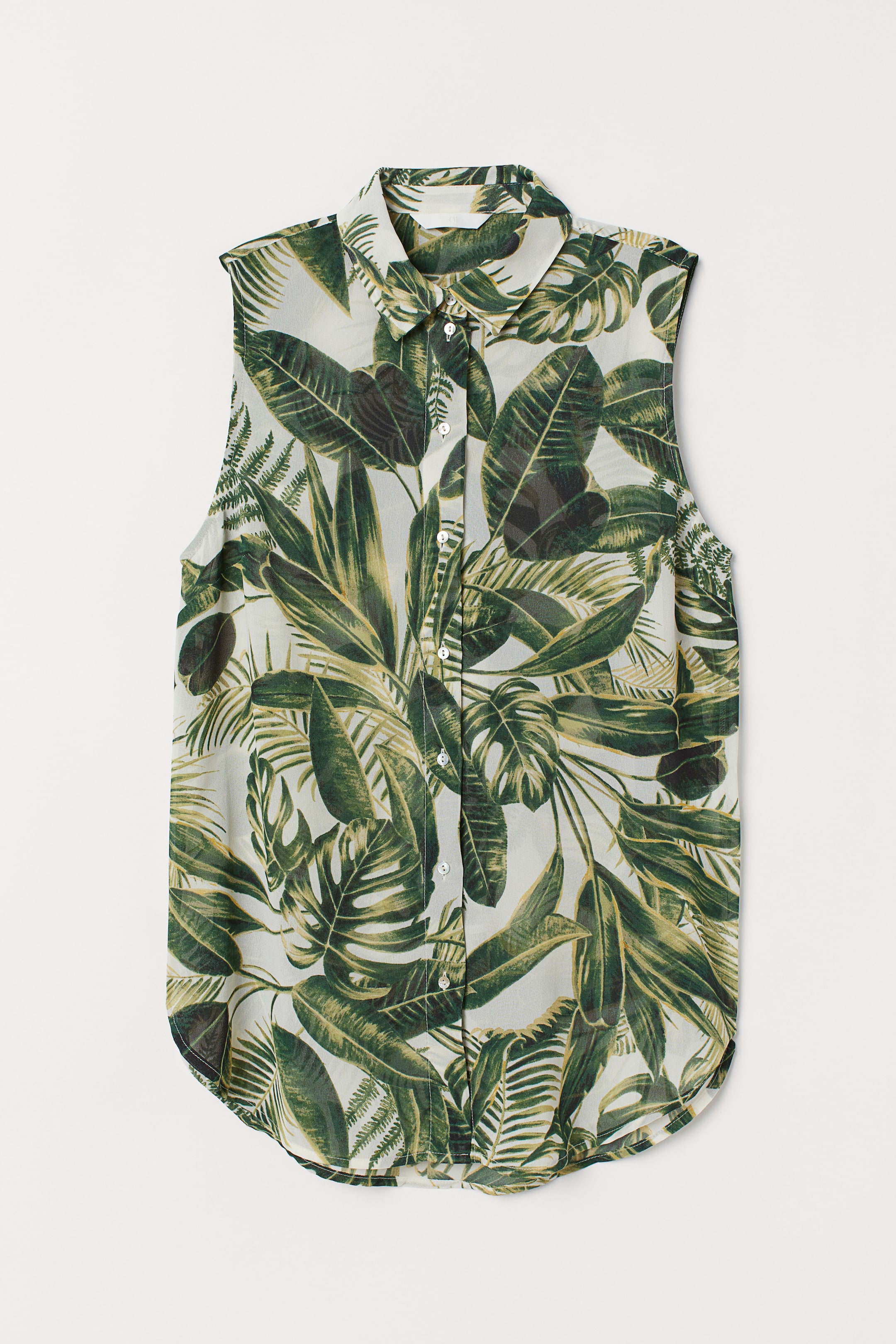 Agrandir l'image: Blouse sans manches - Vert/motif feuilles - FEMME | H&M FR 3