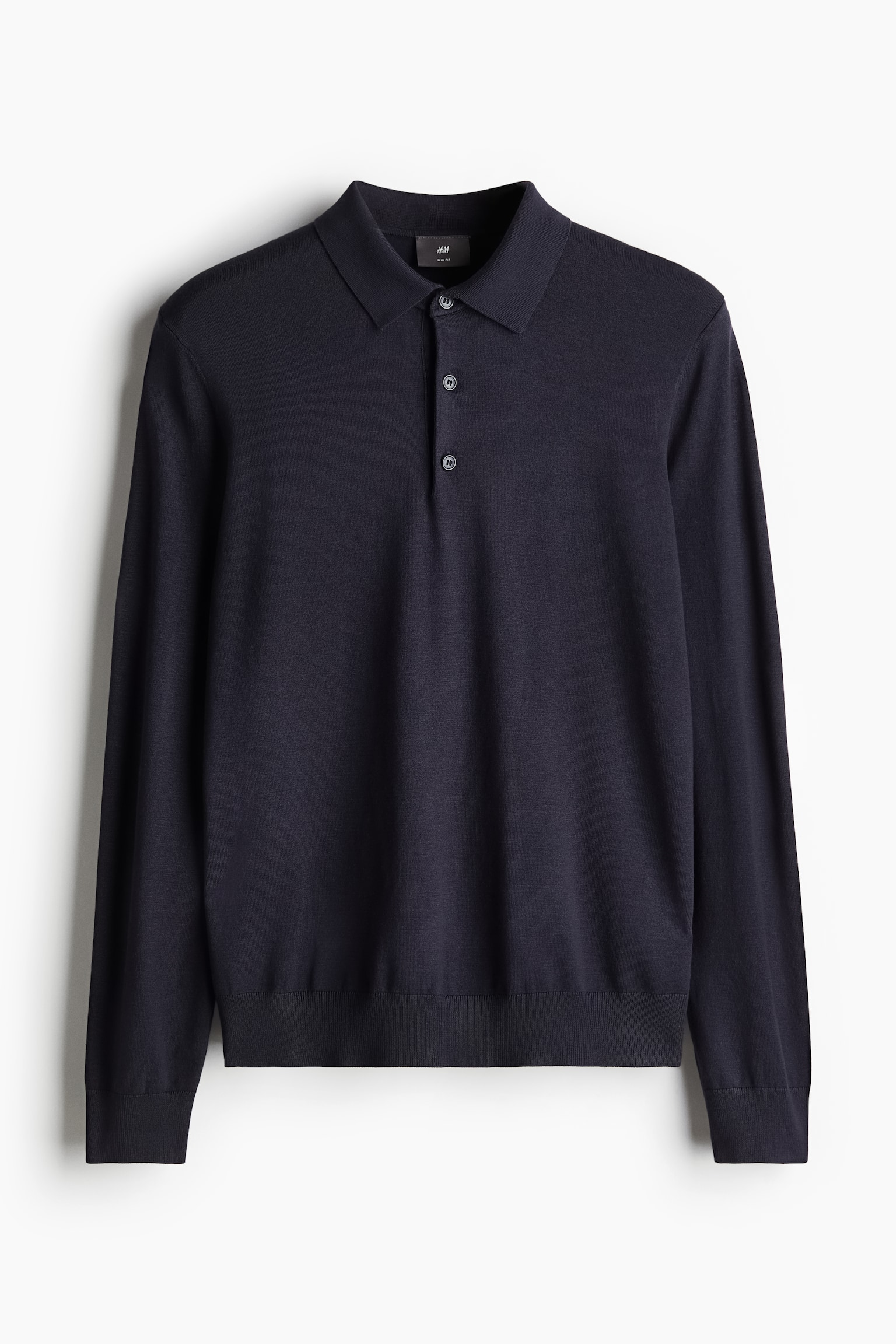 Slim Fit Fine-knit polo shirt - Navy blue/Greige marl/Black/Dark grey marl - 2