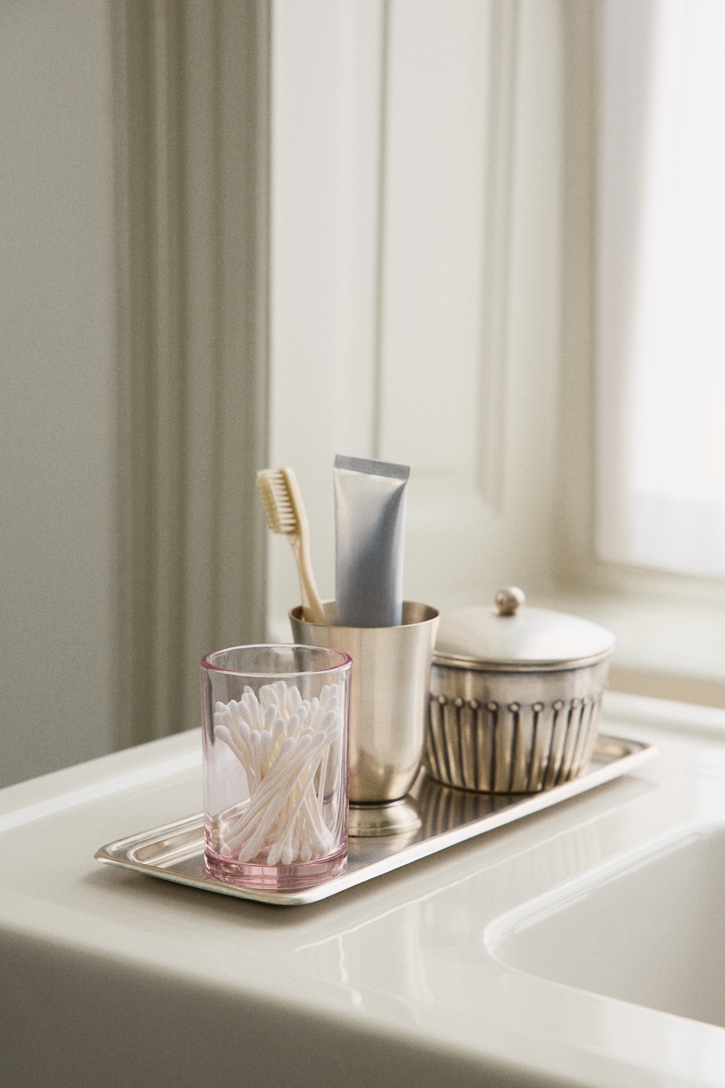 Pot en verre avec couvercle - Rose clair/Transparent