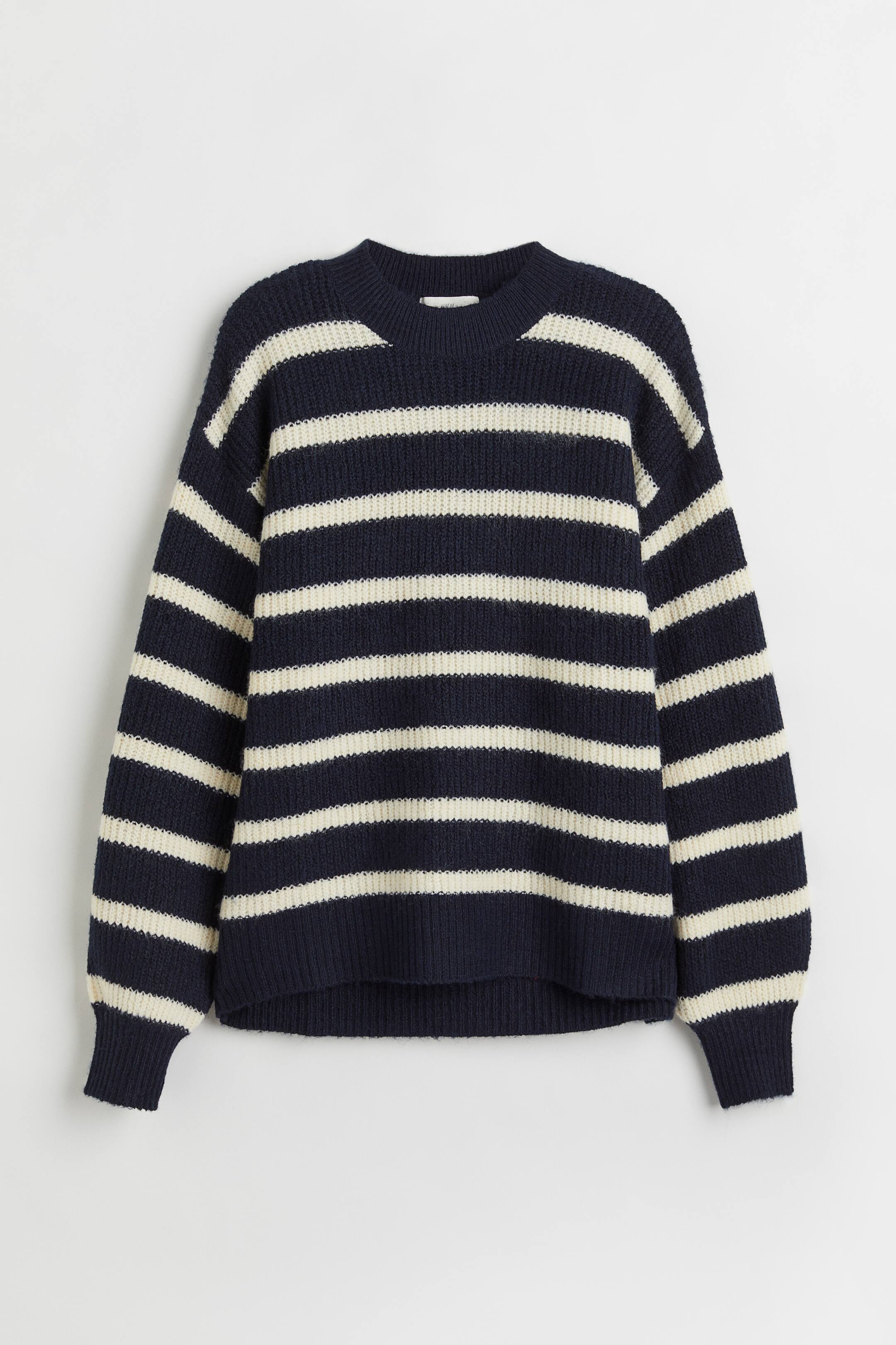 Knit Sweater - Navy blue/striped - Ladies | H&M US