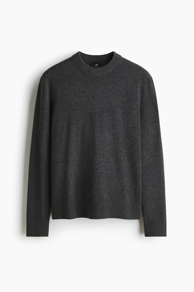 Kaschmirpullover in Regular Fit - Dunkelgrau/Schwarz - 1