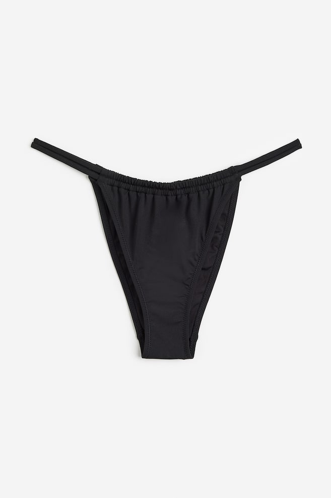 Tanga bikini bottoms - Black/Purple/Floral - 2