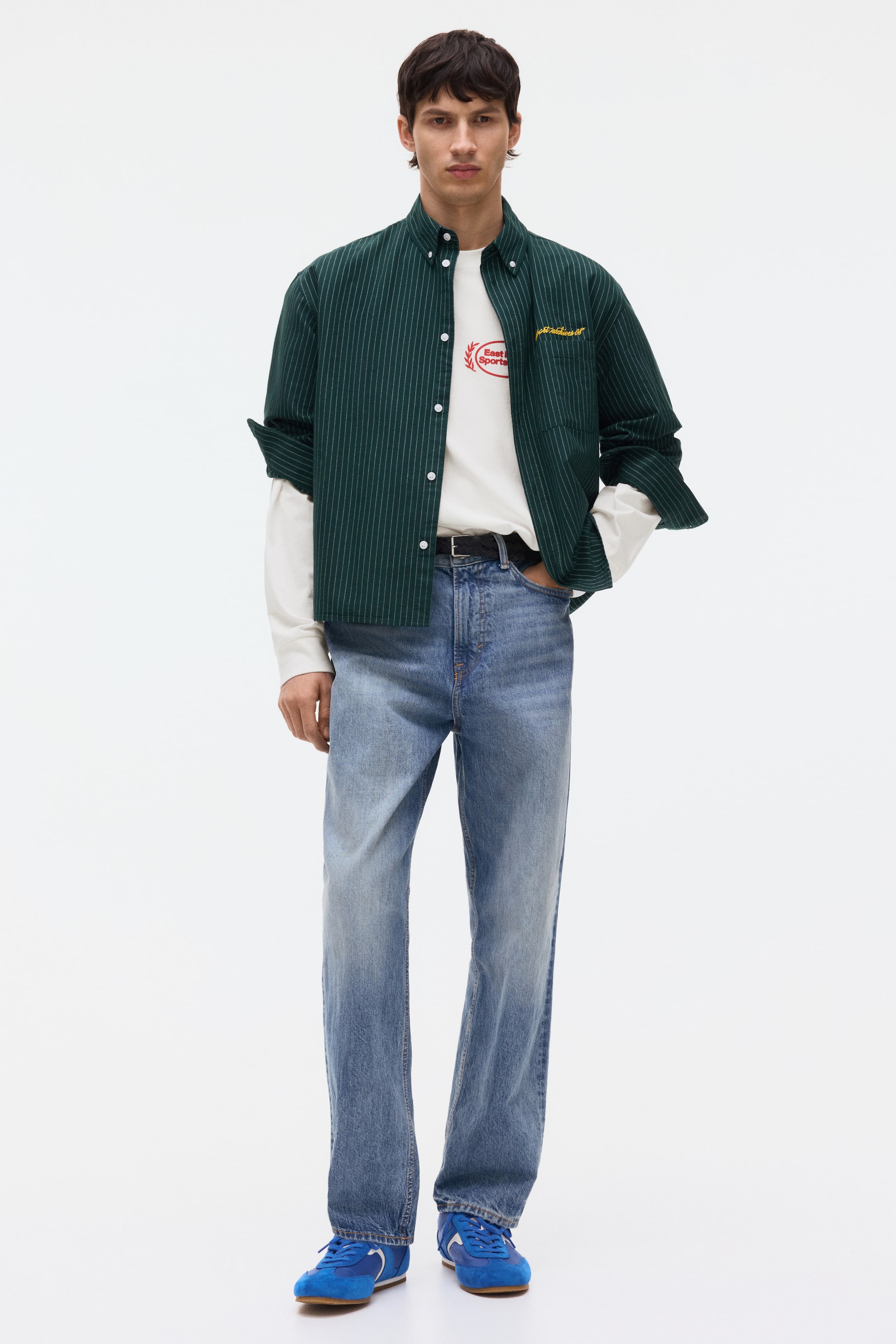 T-shirt imprimé ample avec manches longues