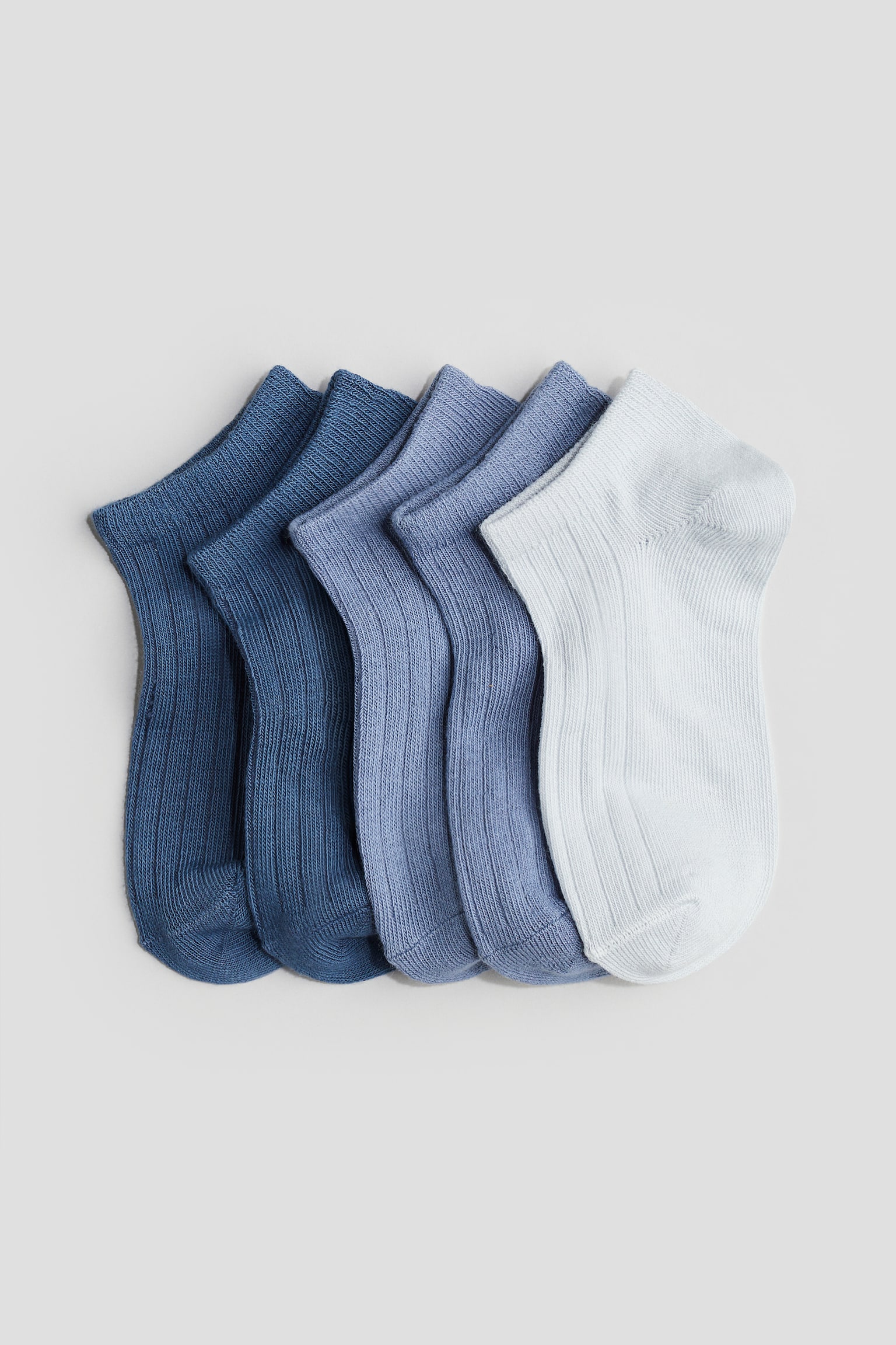 5-pack Sneaker Socks - Light blue/Dark blue/Natural white/Beige - 1