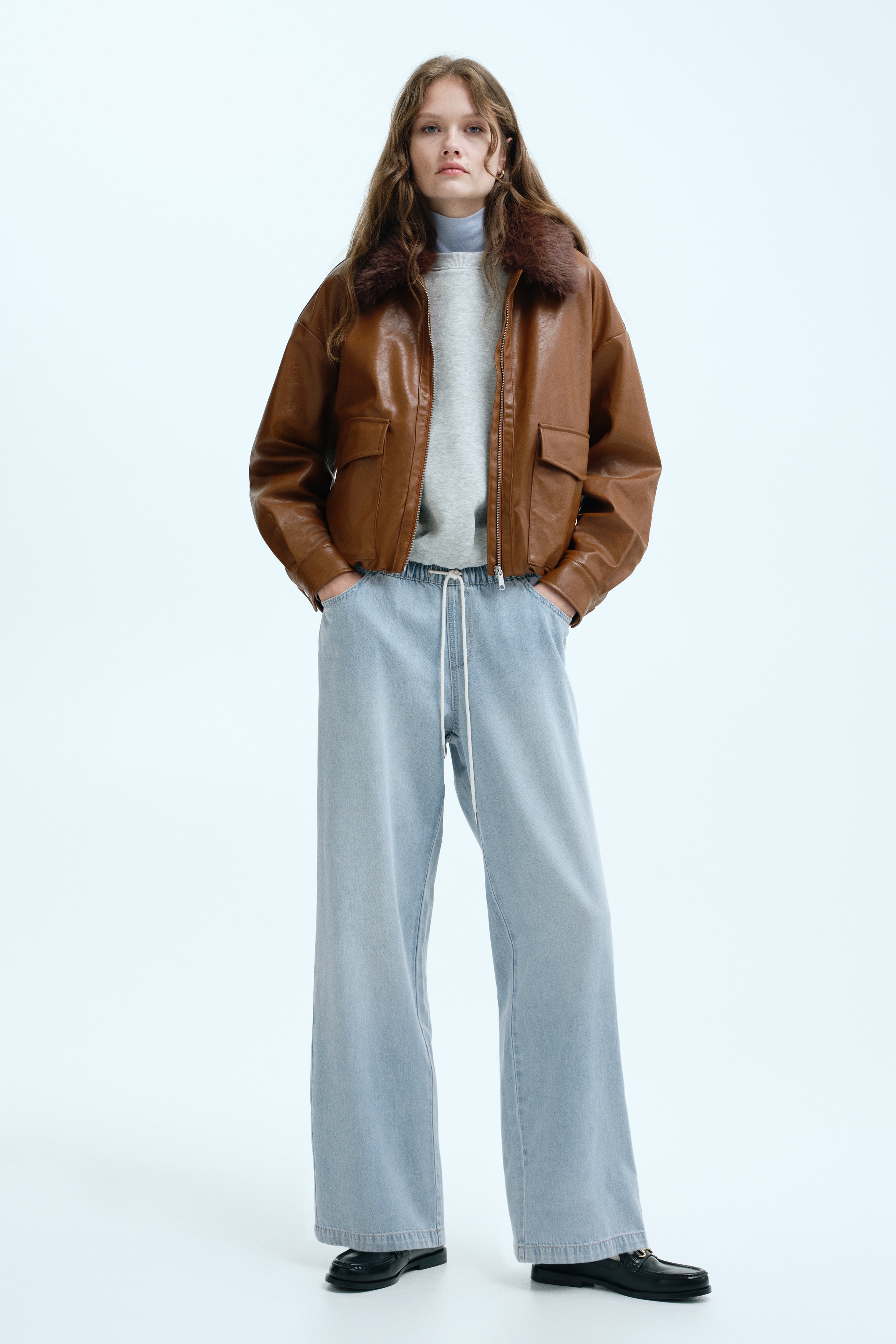 Denim Drawstring Pants - Pale denim blue/Washed black/Light denim blue